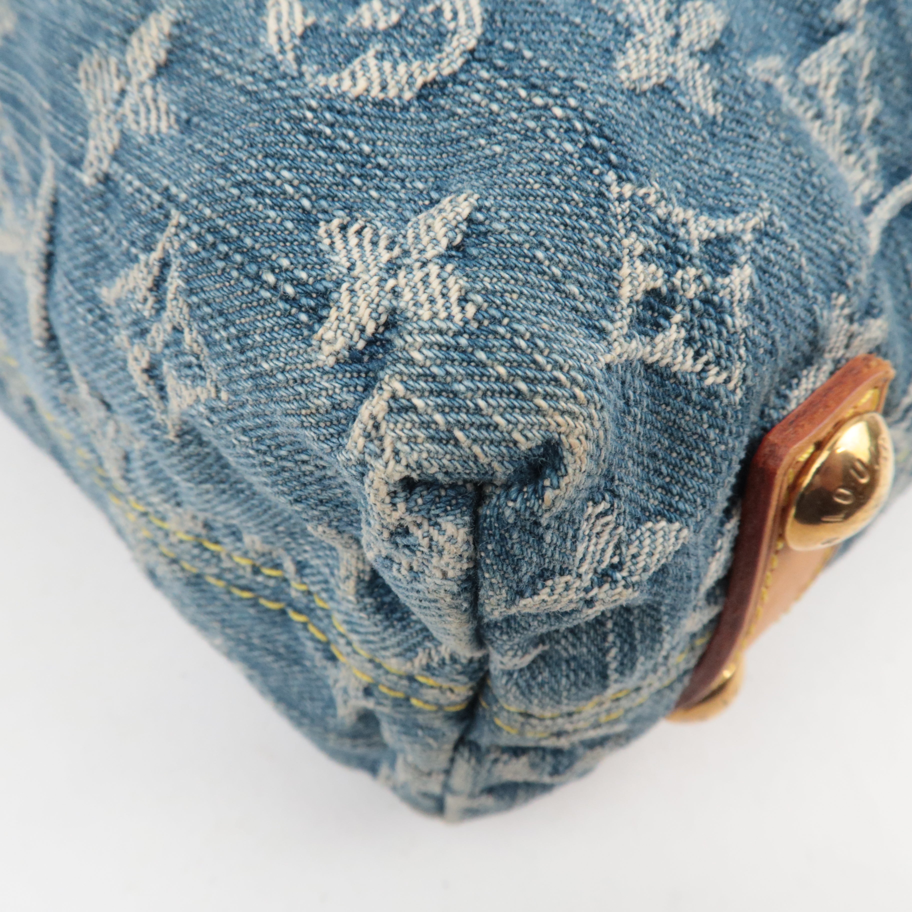 Louis Vuitton Monogram Denim Baggy GM Shoulder Bag Blue M95048 FL0056, TH0096 *Long strap