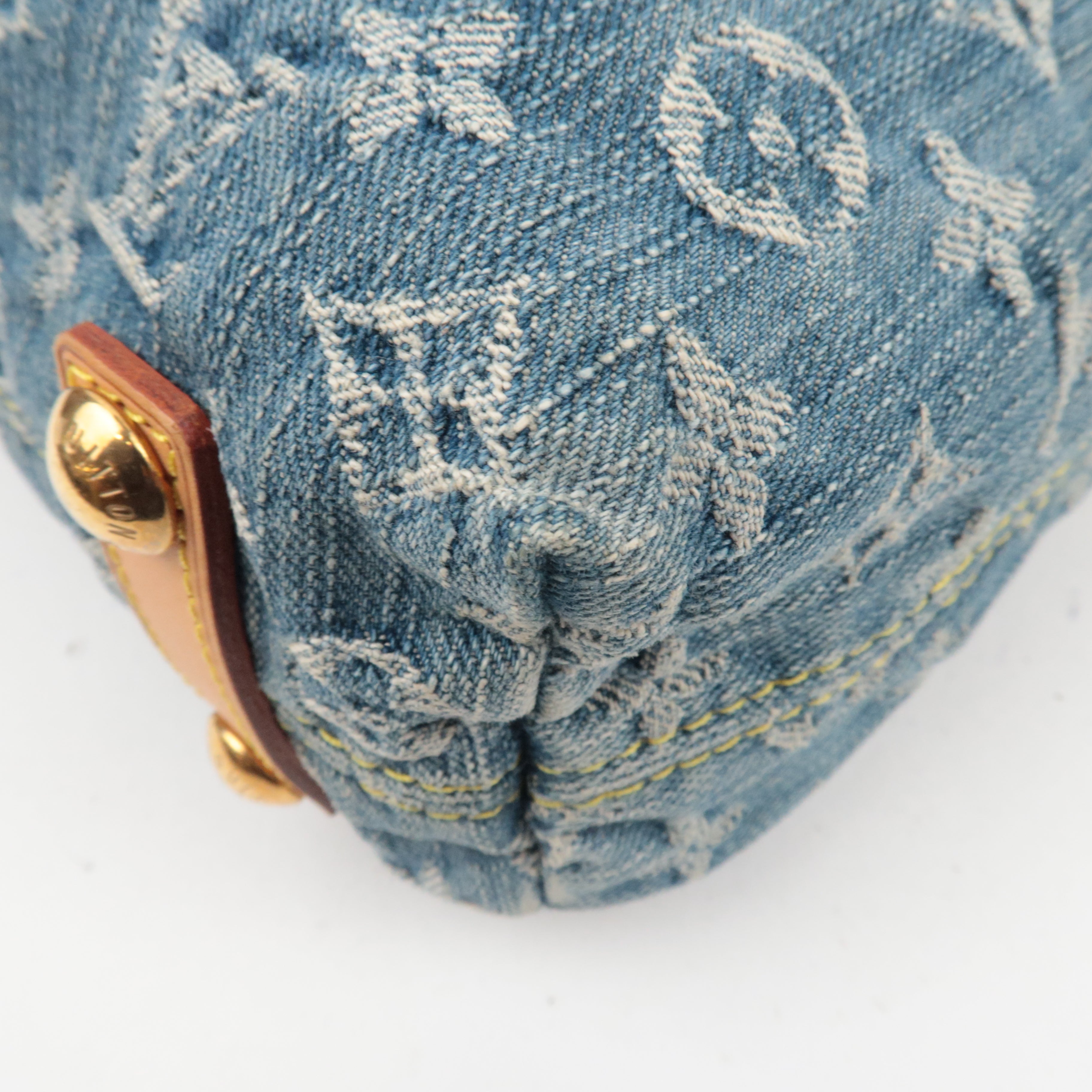 Louis Vuitton Monogram Denim Baggy GM Shoulder Bag Blue M95048 FL0056, TH0096 *Long strap