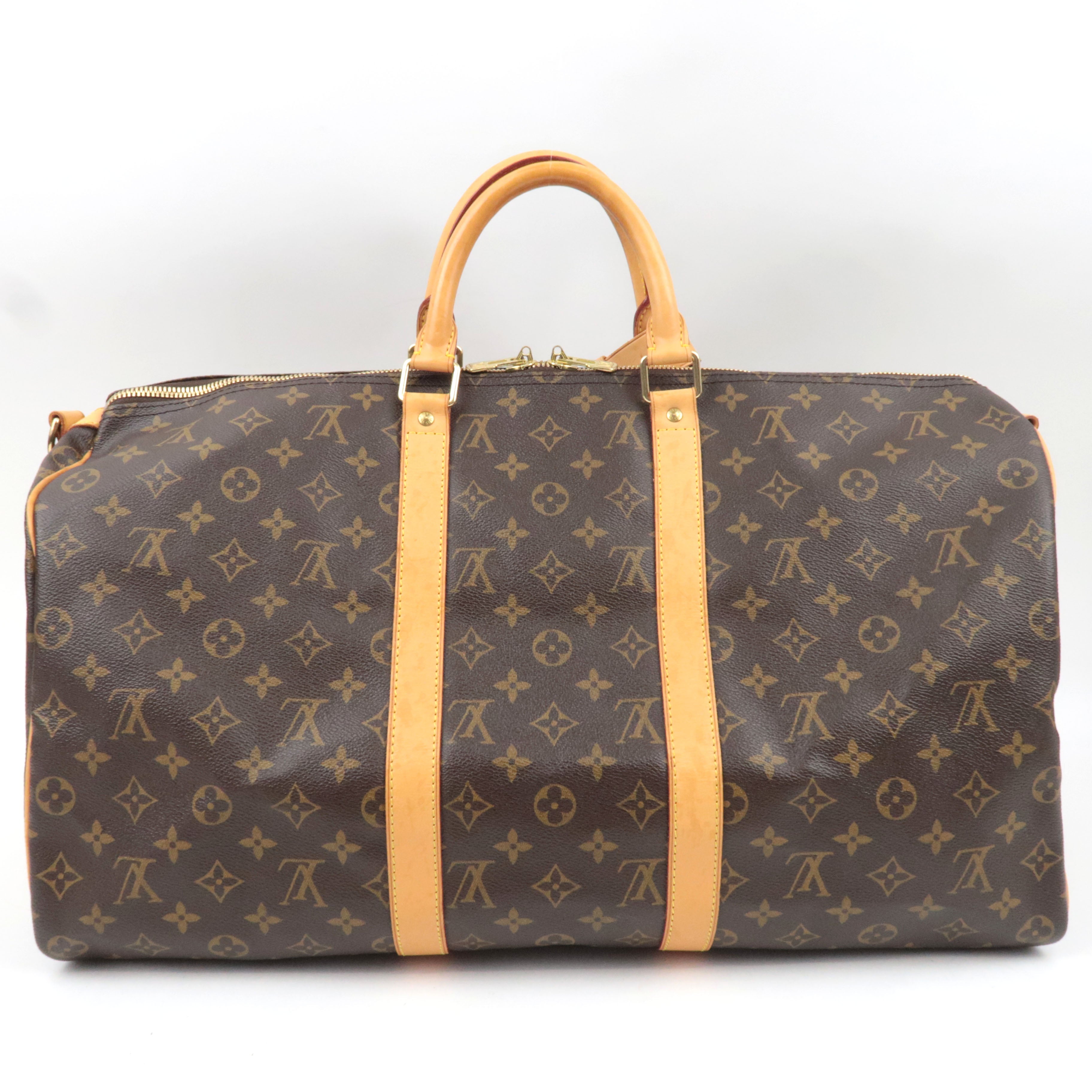 Louis Vuitton Monogram Keepall Bandouliere 50 Travel Bag M41416 MB1024 *Strap, Poignet