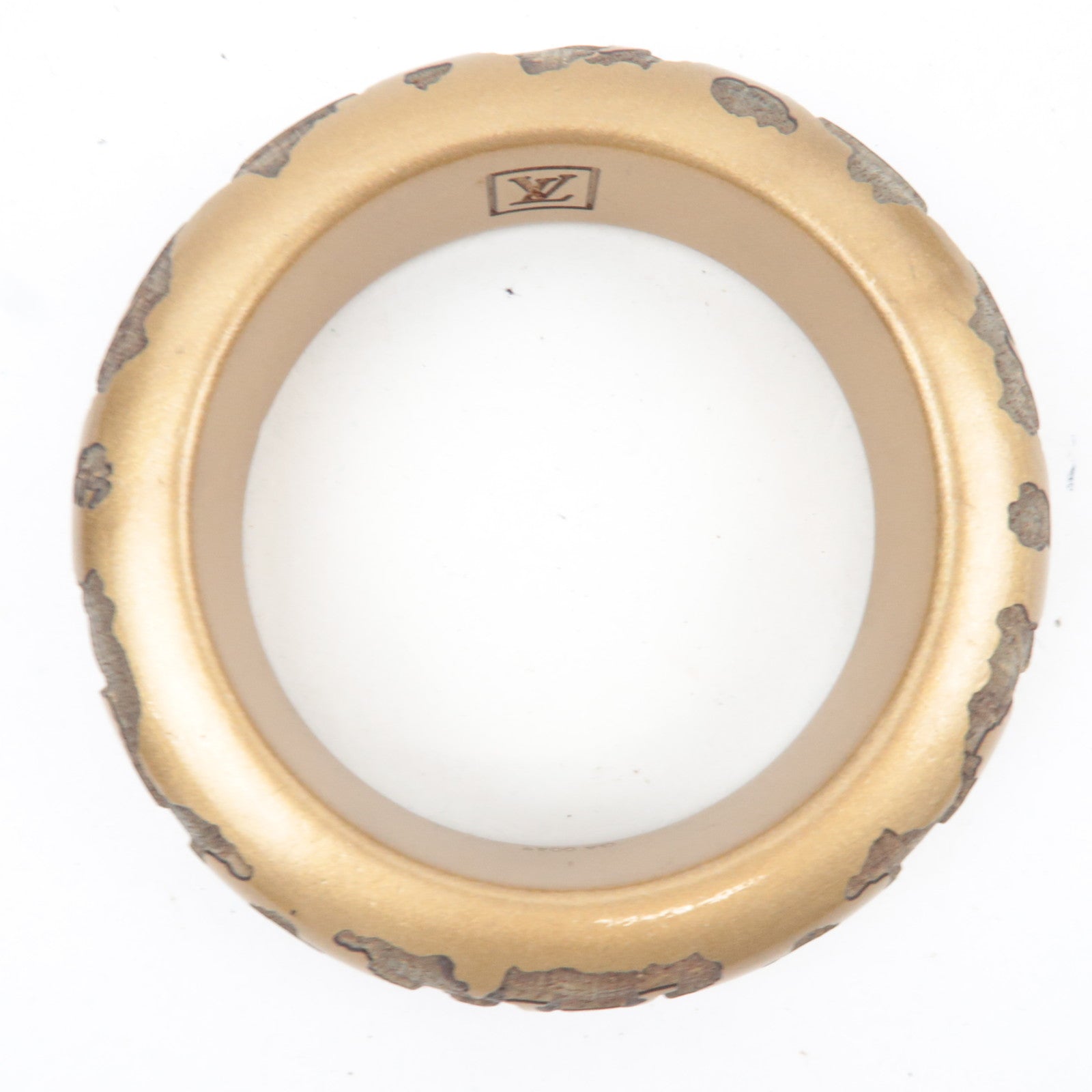 Louis Vuitton Bracelet Leo Monogram Wood Bangle Gold M65964 GA0049