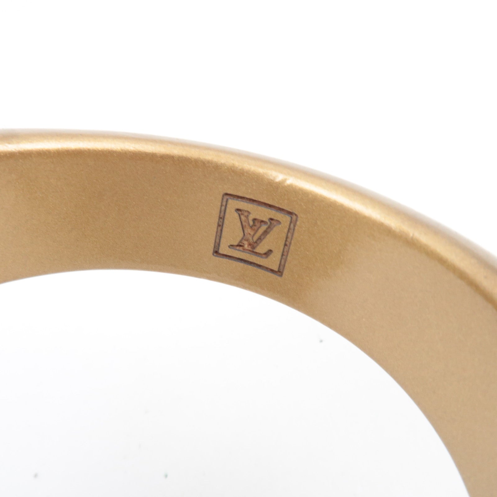 Louis Vuitton Bracelet Leo Monogram Wood Bangle Gold M65964 GA0049