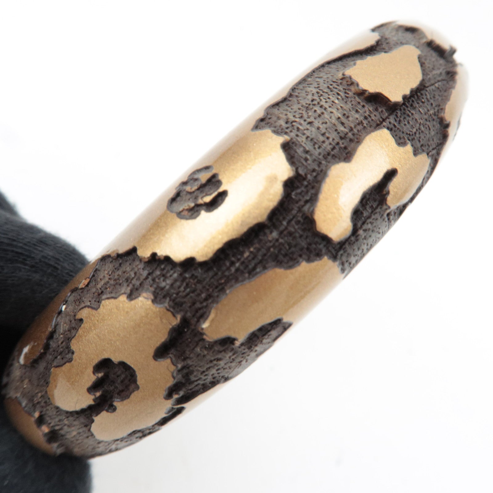 Louis Vuitton Bracelet Leo Monogram Wood Bangle Gold M65964 GA0049