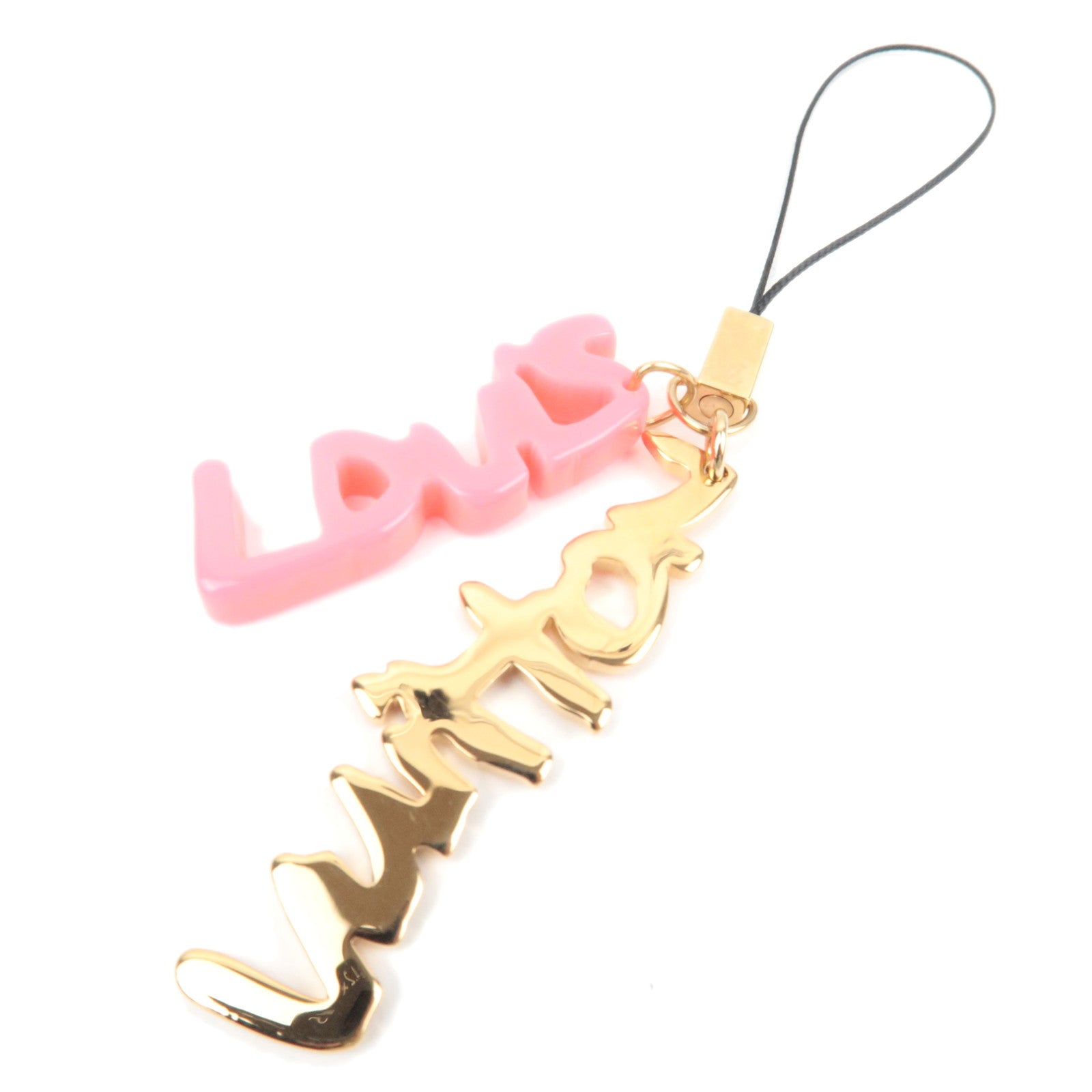 Louis Vuitton Accessoires Telephone Graffiti Phone Strap Gold Pink M65767 *Dust bag83960