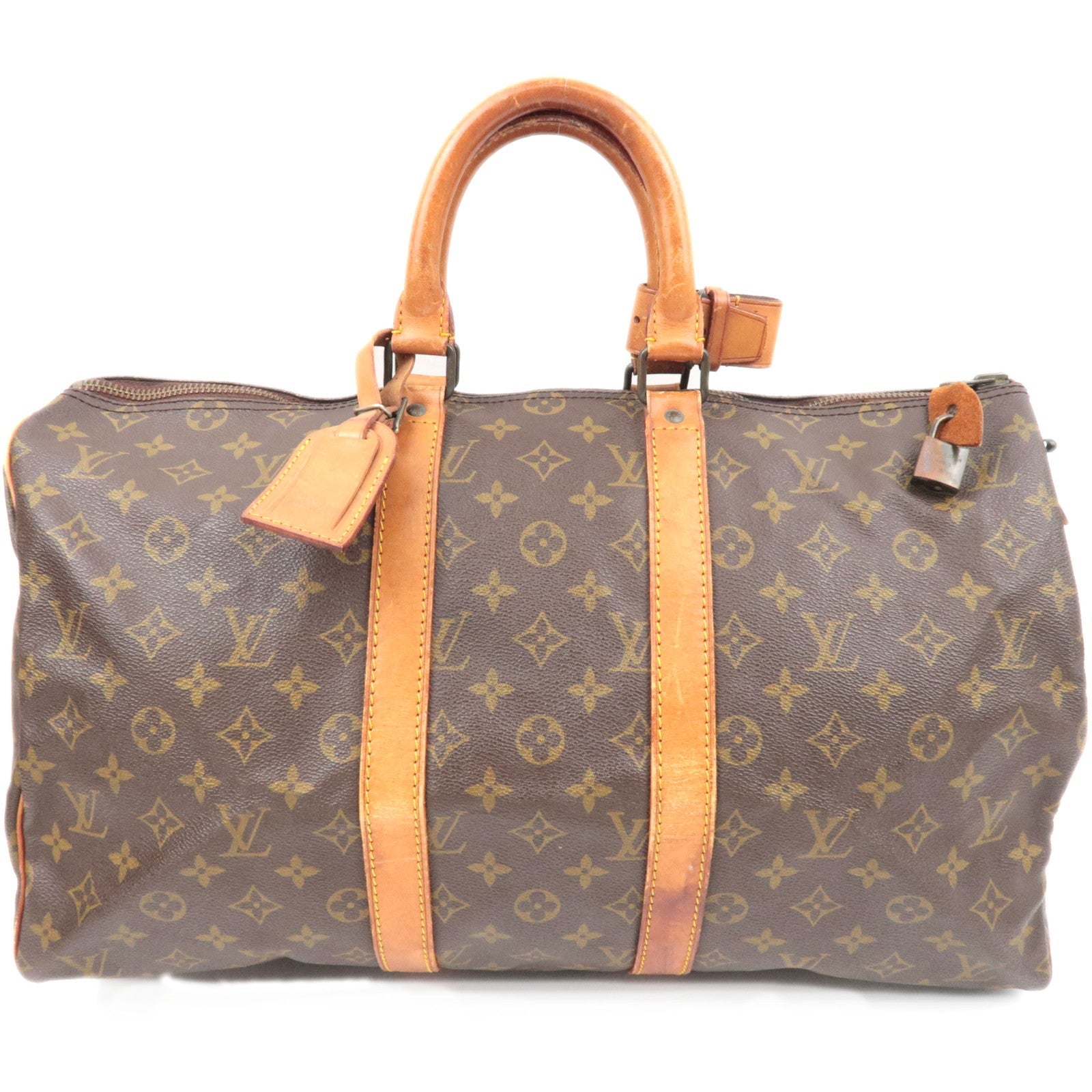 Louis Vuitton Monogram Keepall 45 Old Model Travel Bag M41428 VI873 *Name tag, Poignet, Lock83967