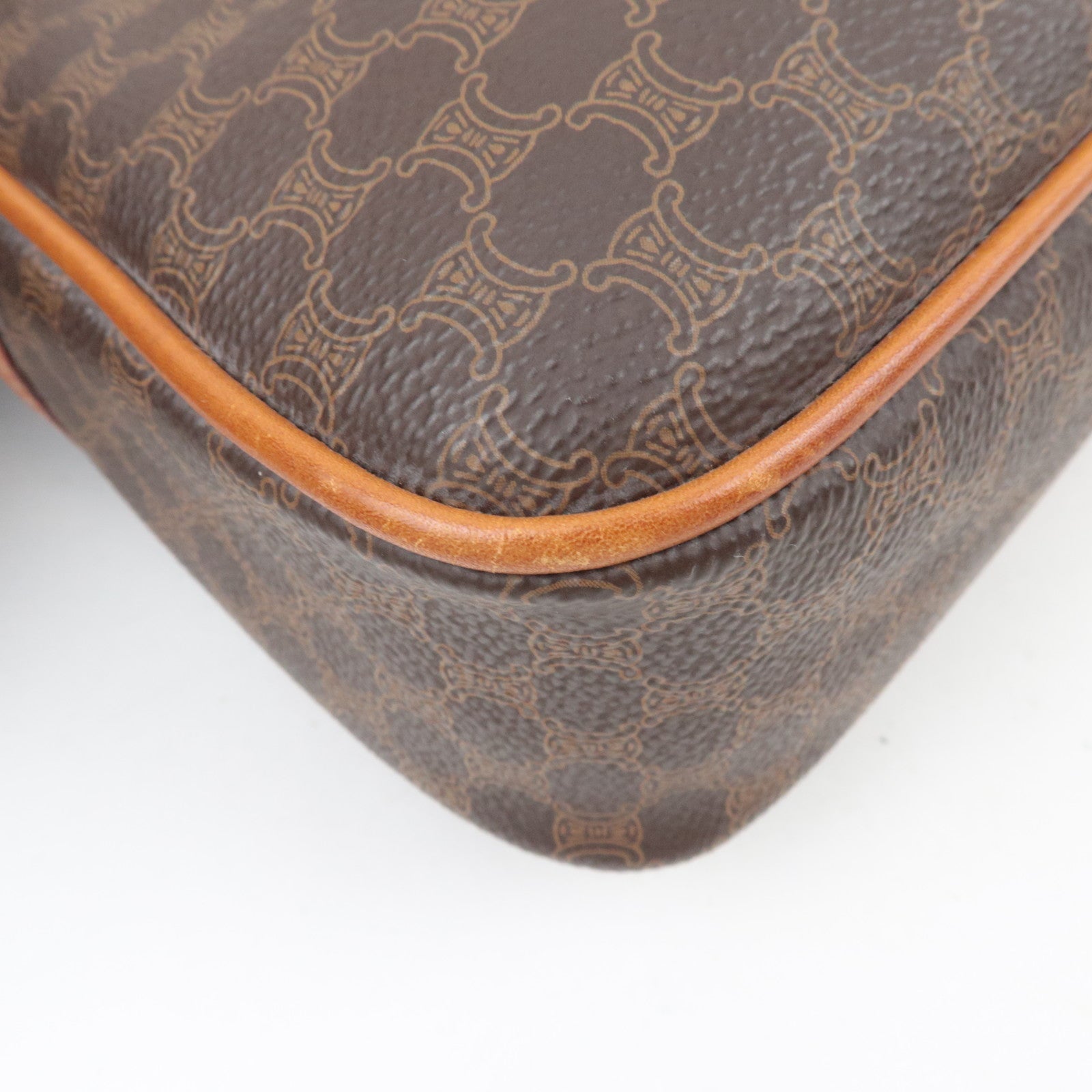 CELINE Macadam PVC Leather Shoulder Bag Brown