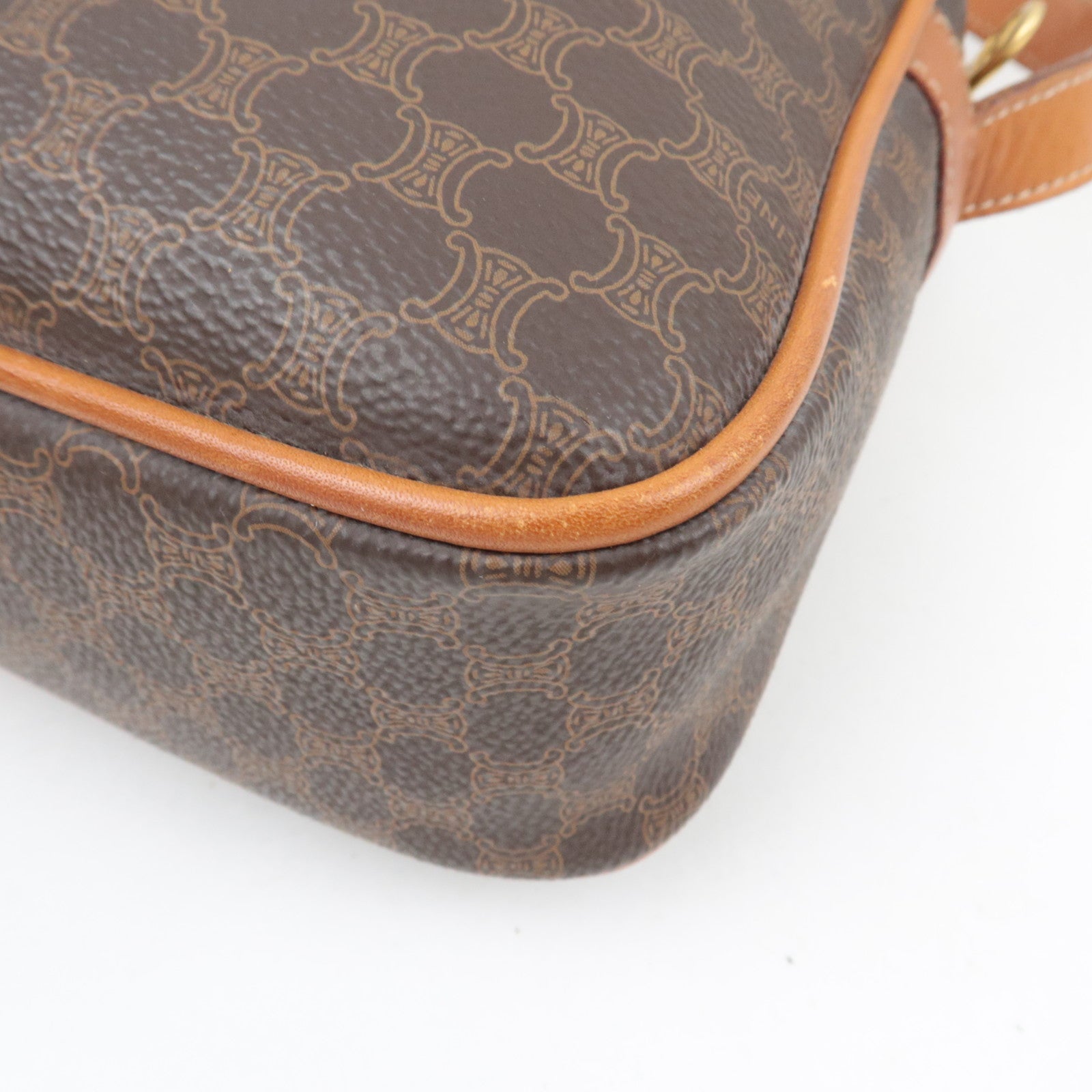 CELINE Macadam PVC Leather Shoulder Bag Brown