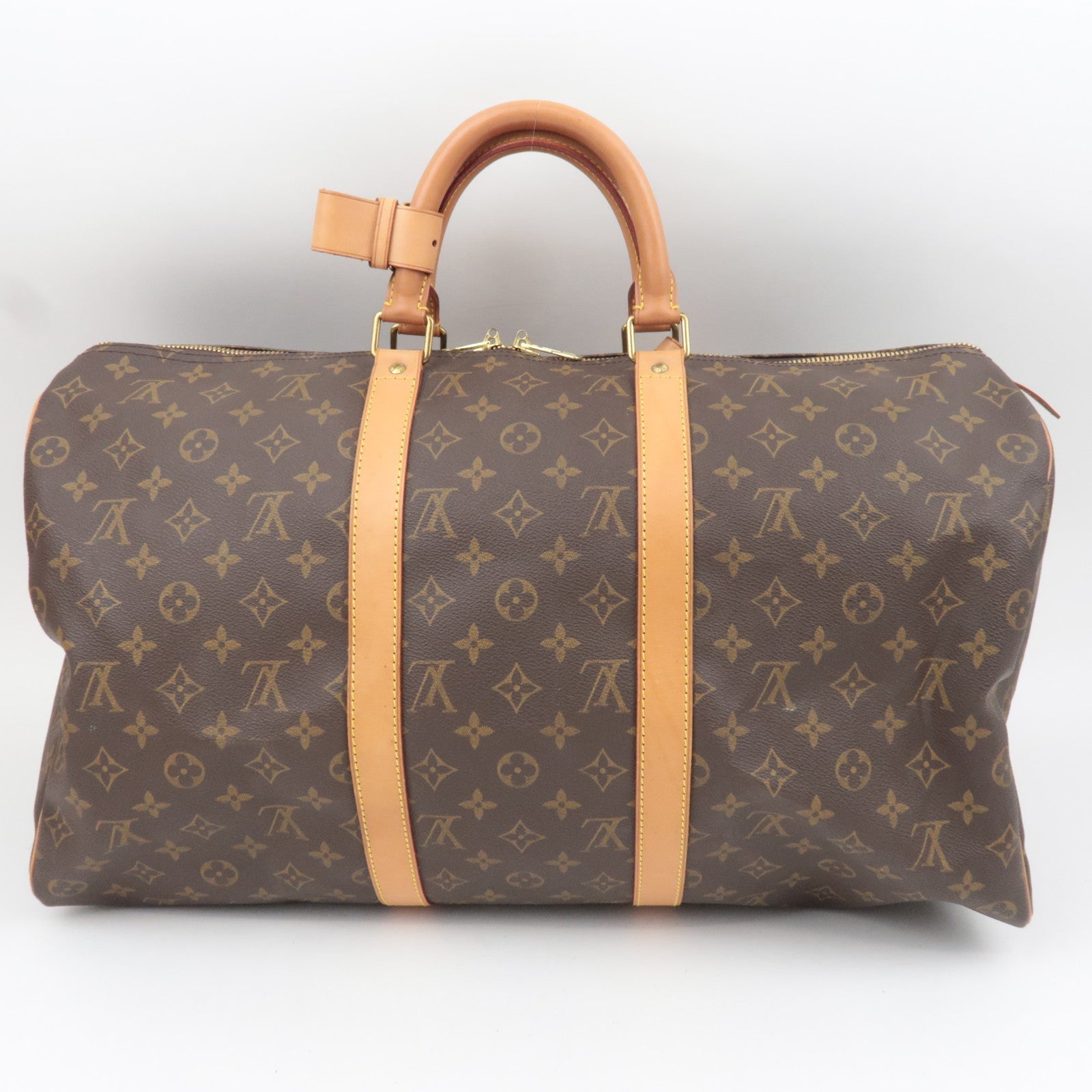 Louis Vuitton Monogram Keepall 50 Travel Bag M41426 FL0081 *Name Tag, Poignet