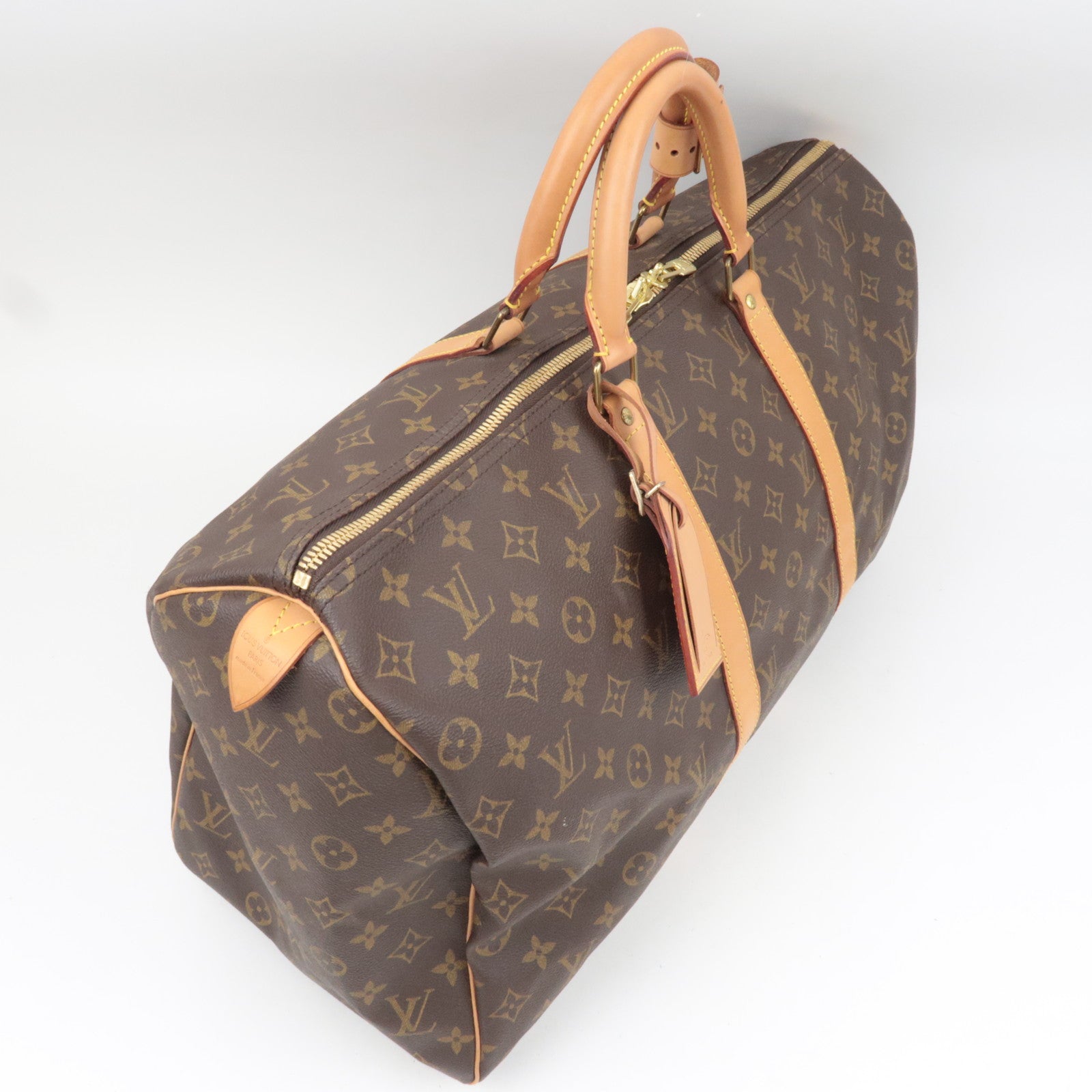 Louis Vuitton Monogram Keepall 50 Travel Bag M41426 FL0081 *Name Tag, Poignet