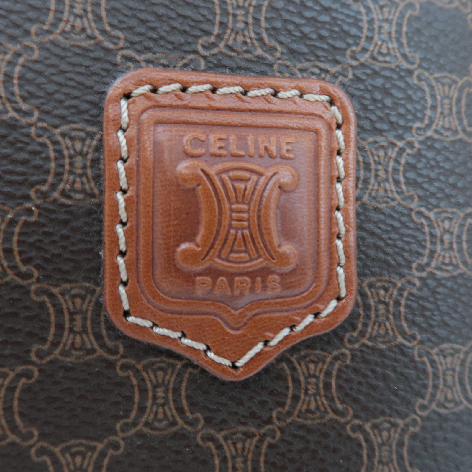 CELINE Macadam PVC Leather Tote Bag Brown