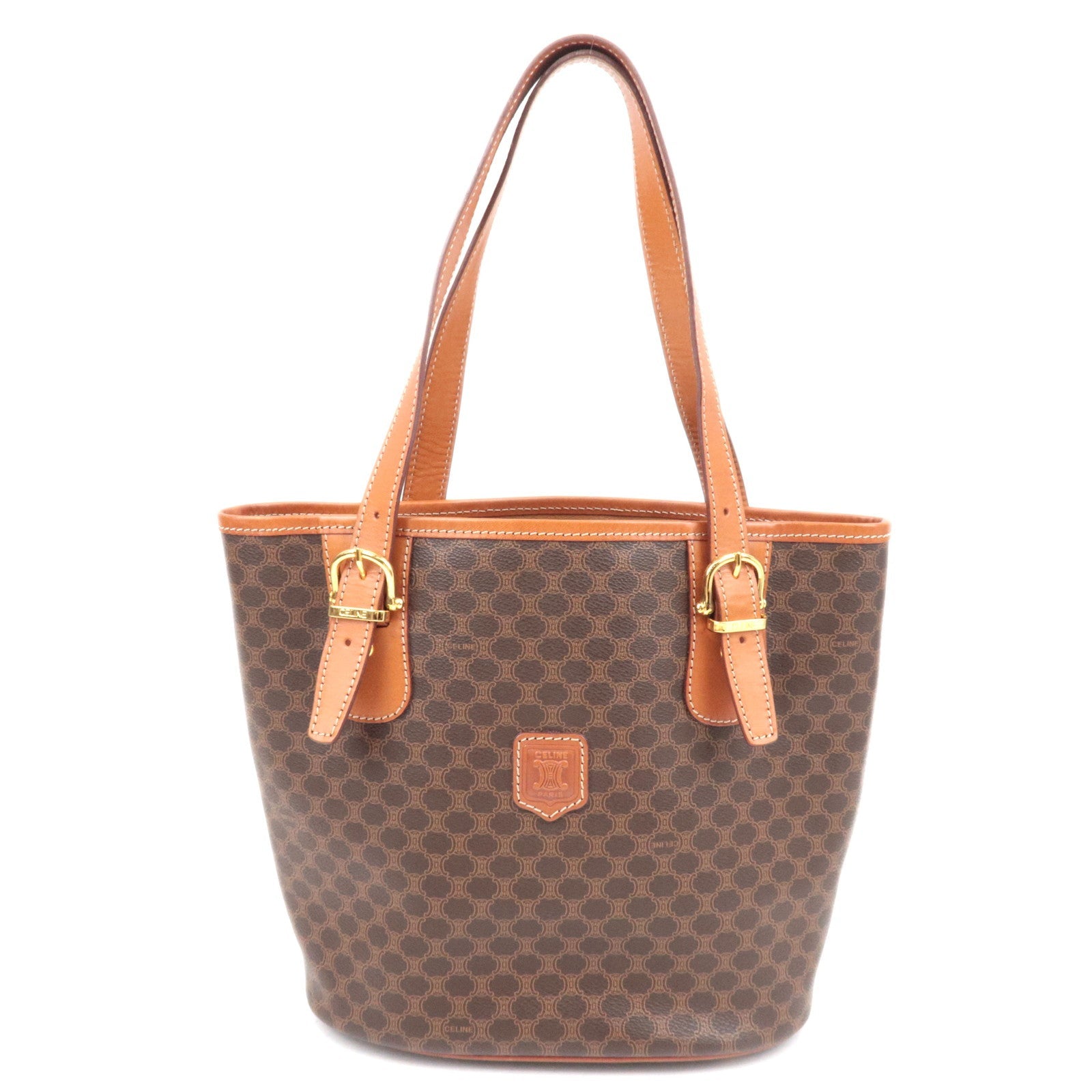 CELINE Macadam PVC Leather Tote Bag Brown83997
