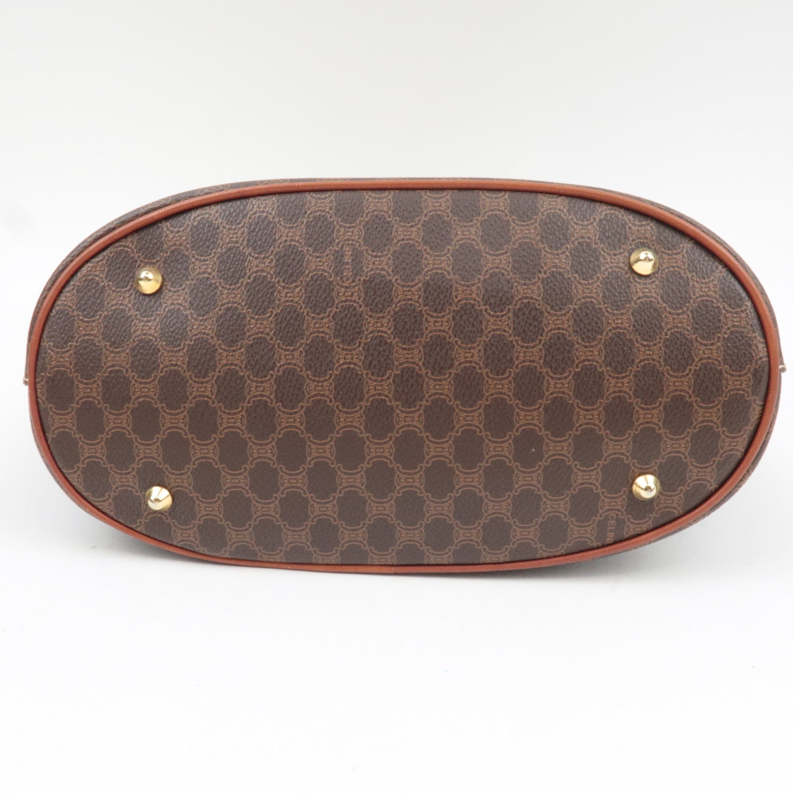 CELINE Macadam PVC Leather Tote Bag Brown