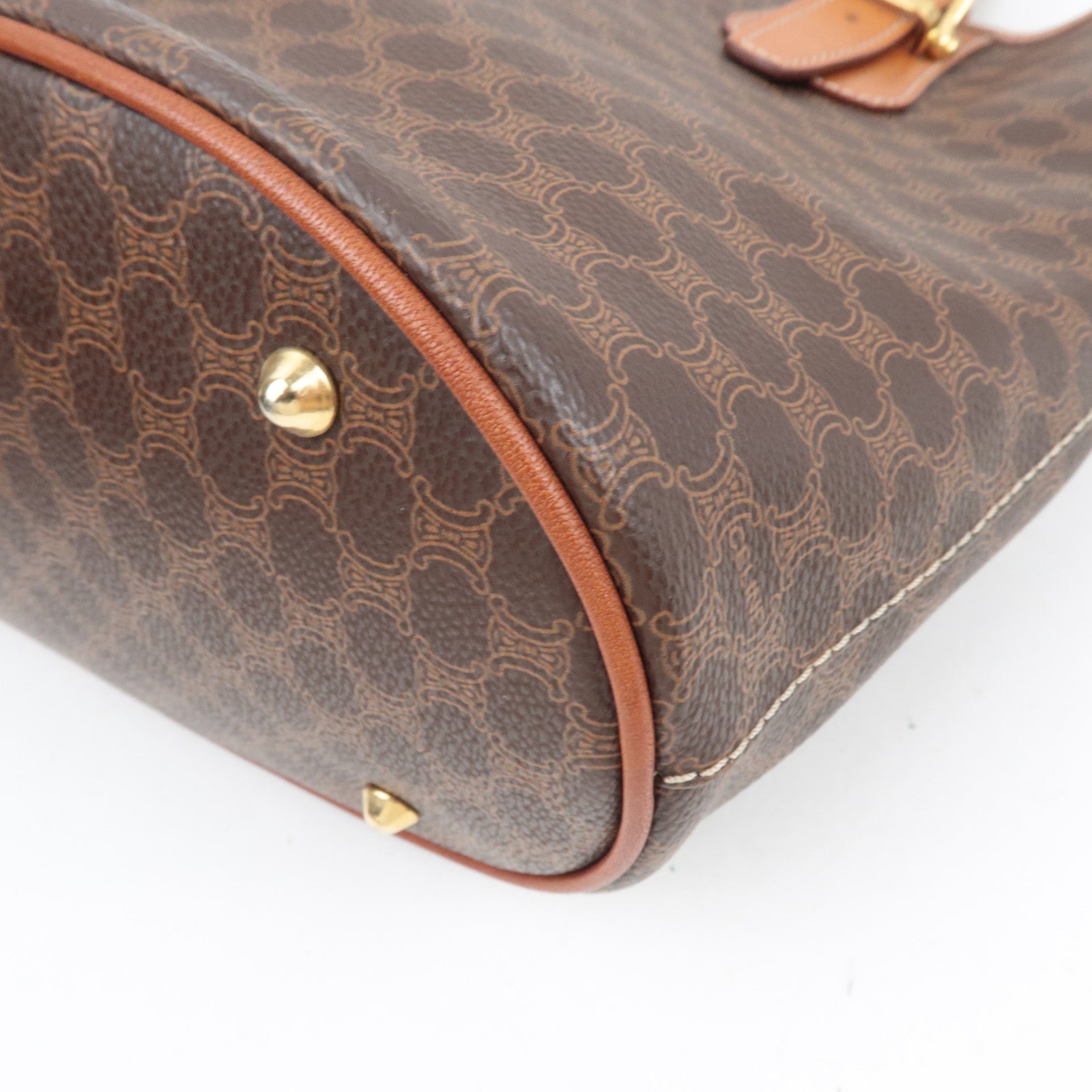 CELINE Macadam PVC Leather Tote Bag Brown