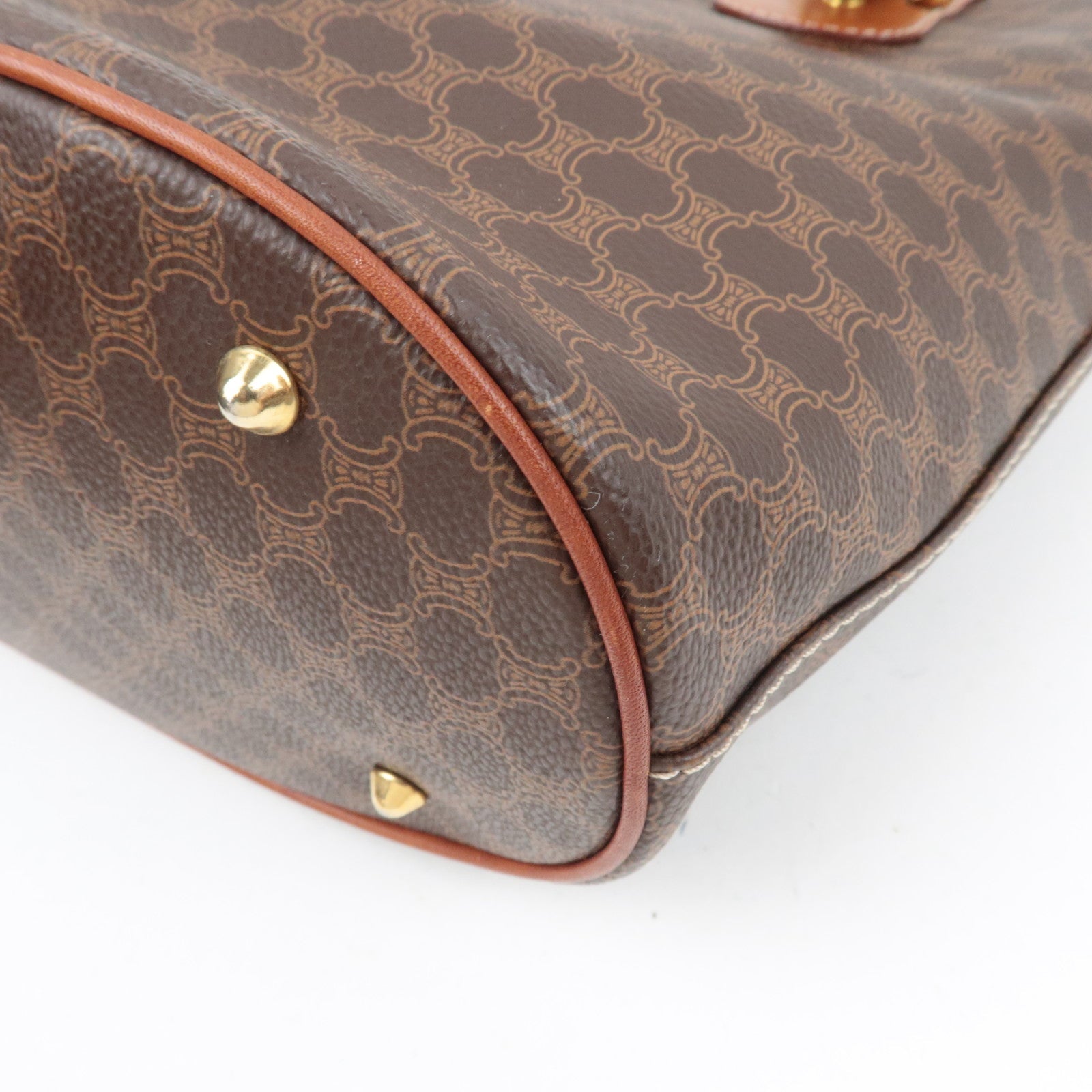 CELINE Macadam PVC Leather Tote Bag Brown