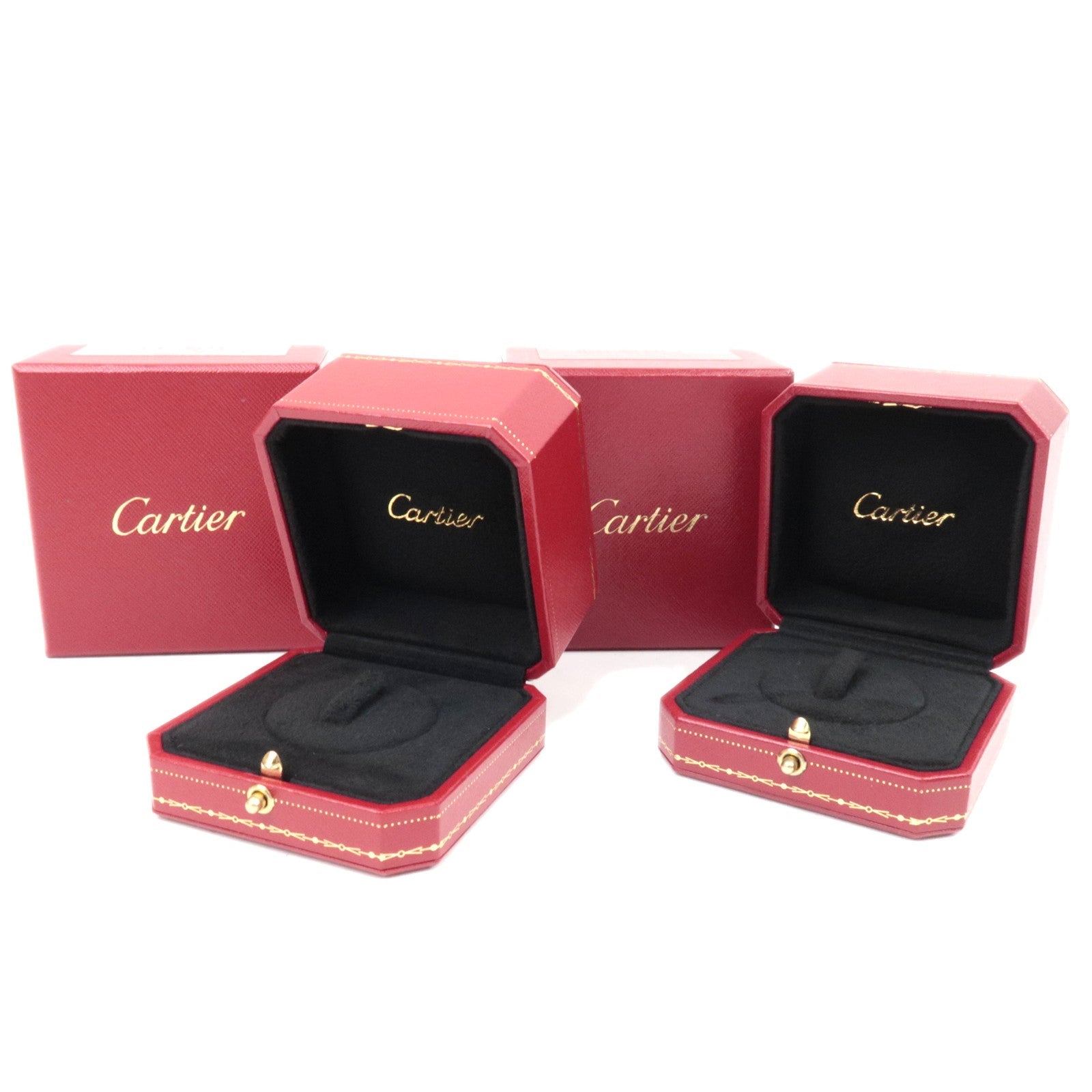 Cartier Set of 2 Jewelry Box for Rings Red Black84059