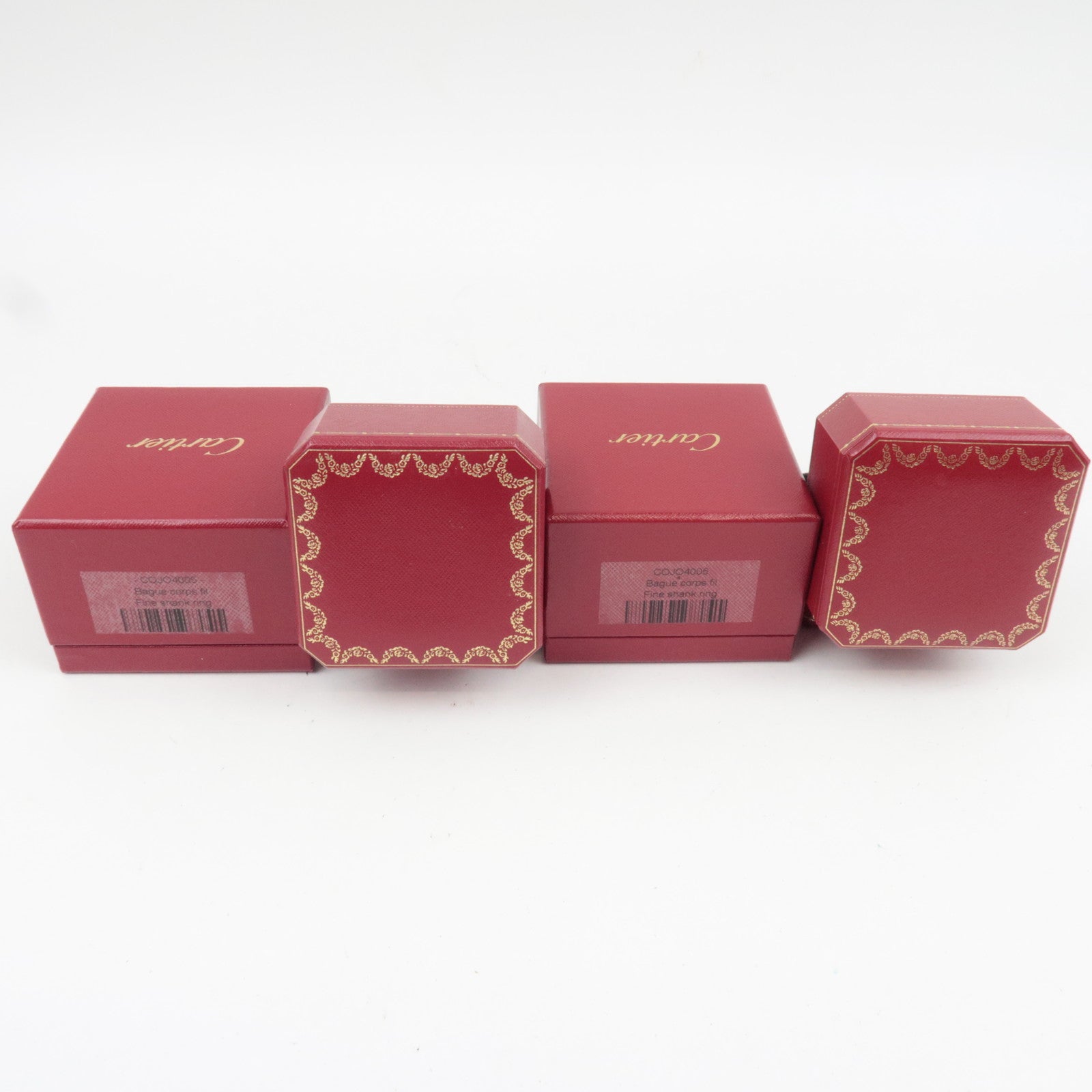 Cartier Set of 2 Jewelry Box for Rings Red Black