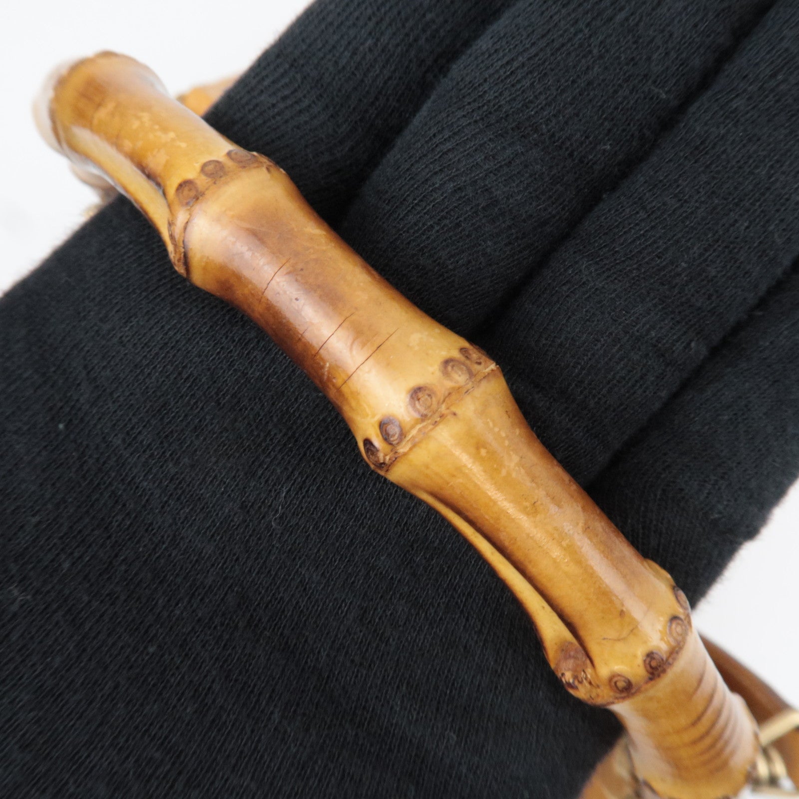 GUCCI Bamboo 2Way Leather Shoulder Bag Beige 000.1014.0188 *Strap