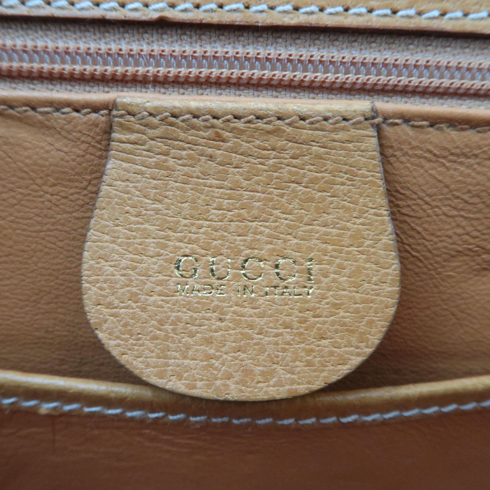 GUCCI Bamboo 2Way Leather Shoulder Bag Beige 000.1014.0188 *Strap
