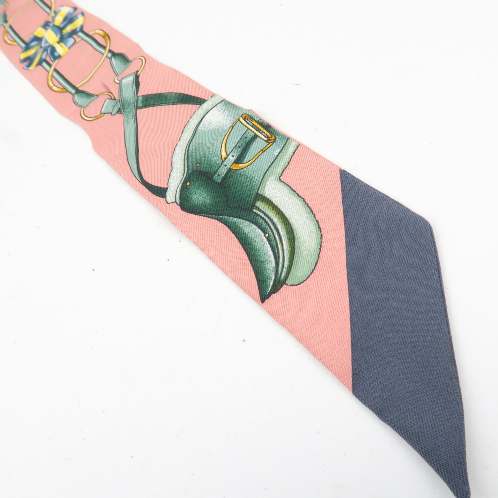 HERMES Twilly Scarf Jumping 100% Silk Pink