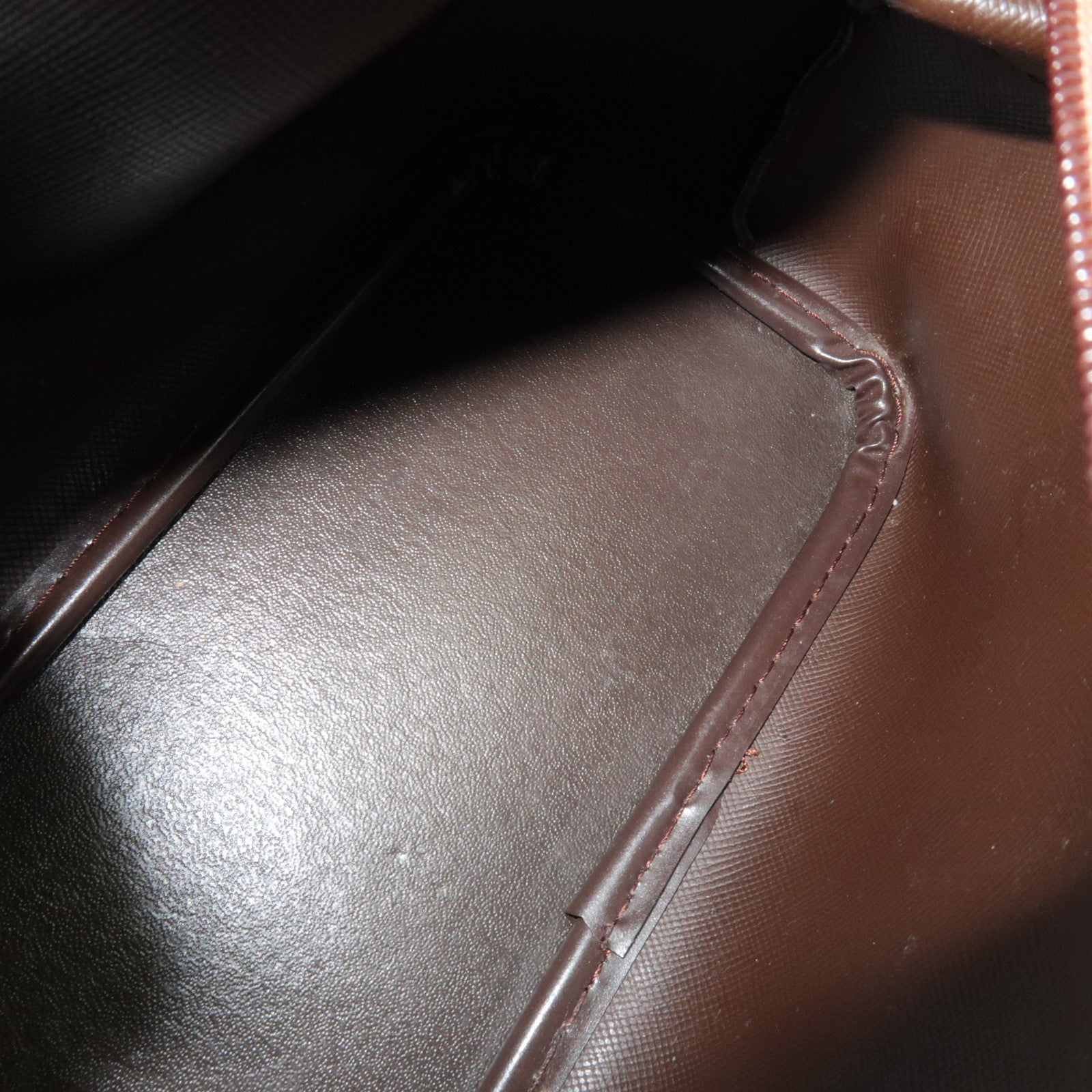 BURBERRY burberrys Nova Plaid Canvas Leather Cosmetic Pouch Beige Brown