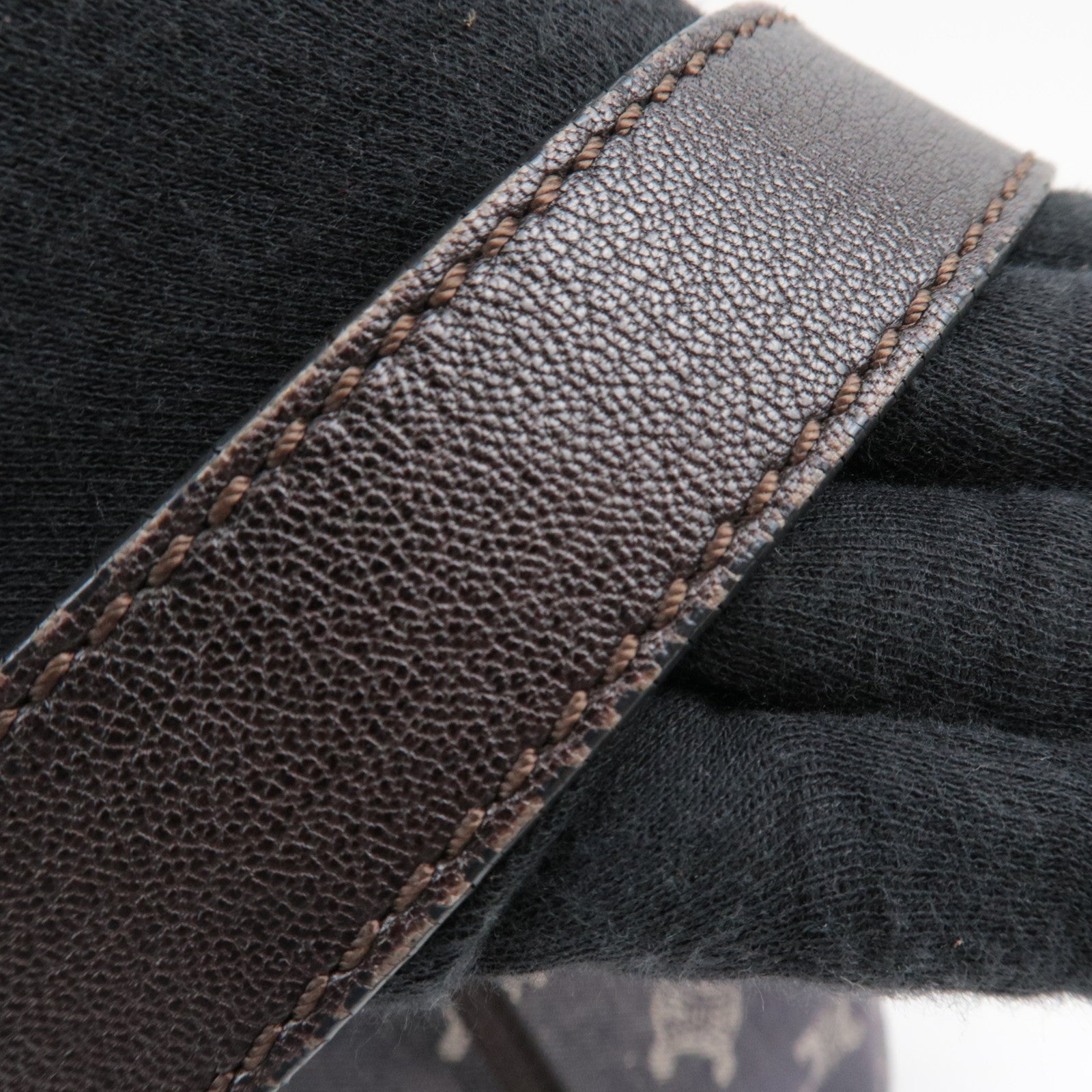 CELINE Paris Macadam Denim Leather Shoulder Bag Black