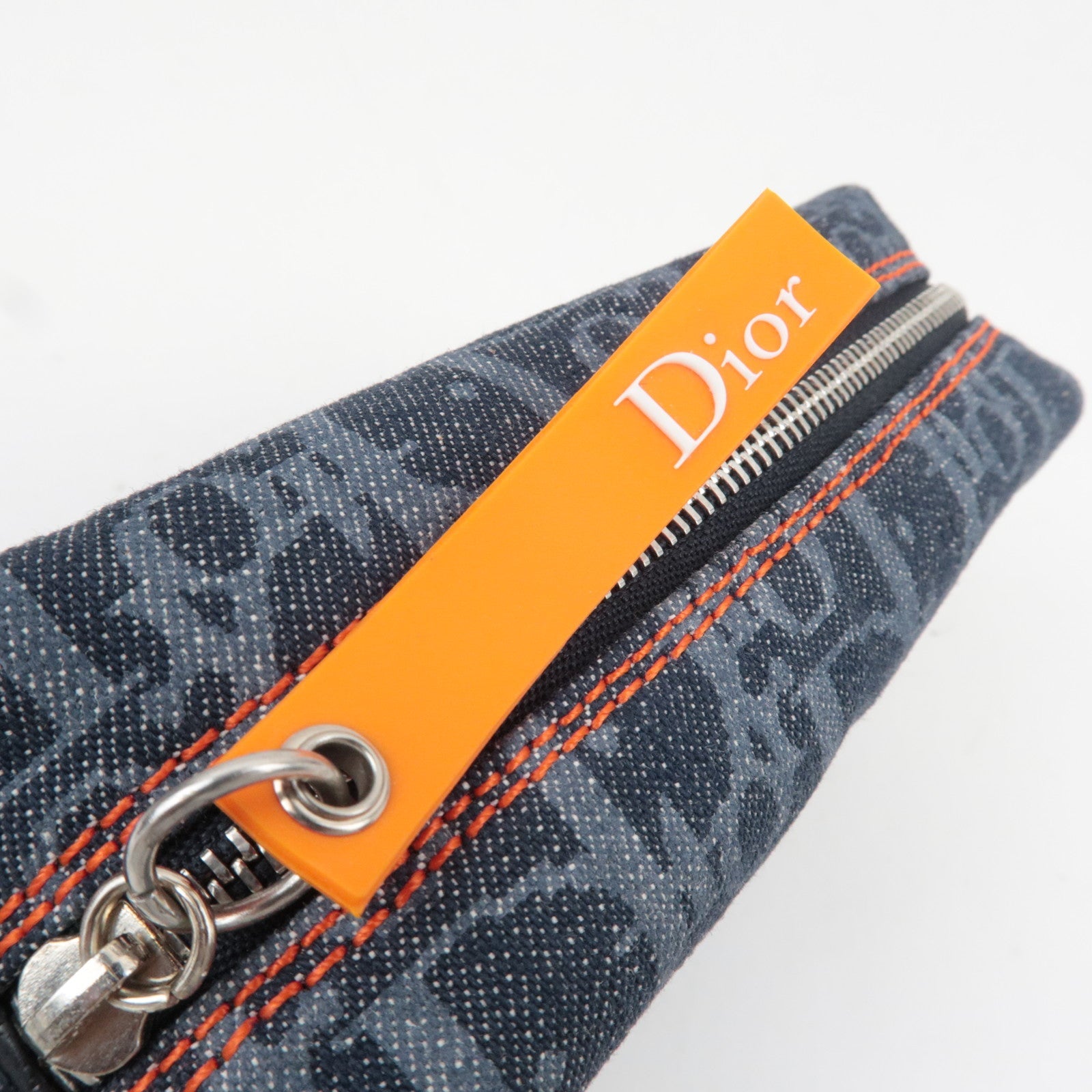 Christian Dior Trotter Flight Cosmetic Pouch Denim Navy