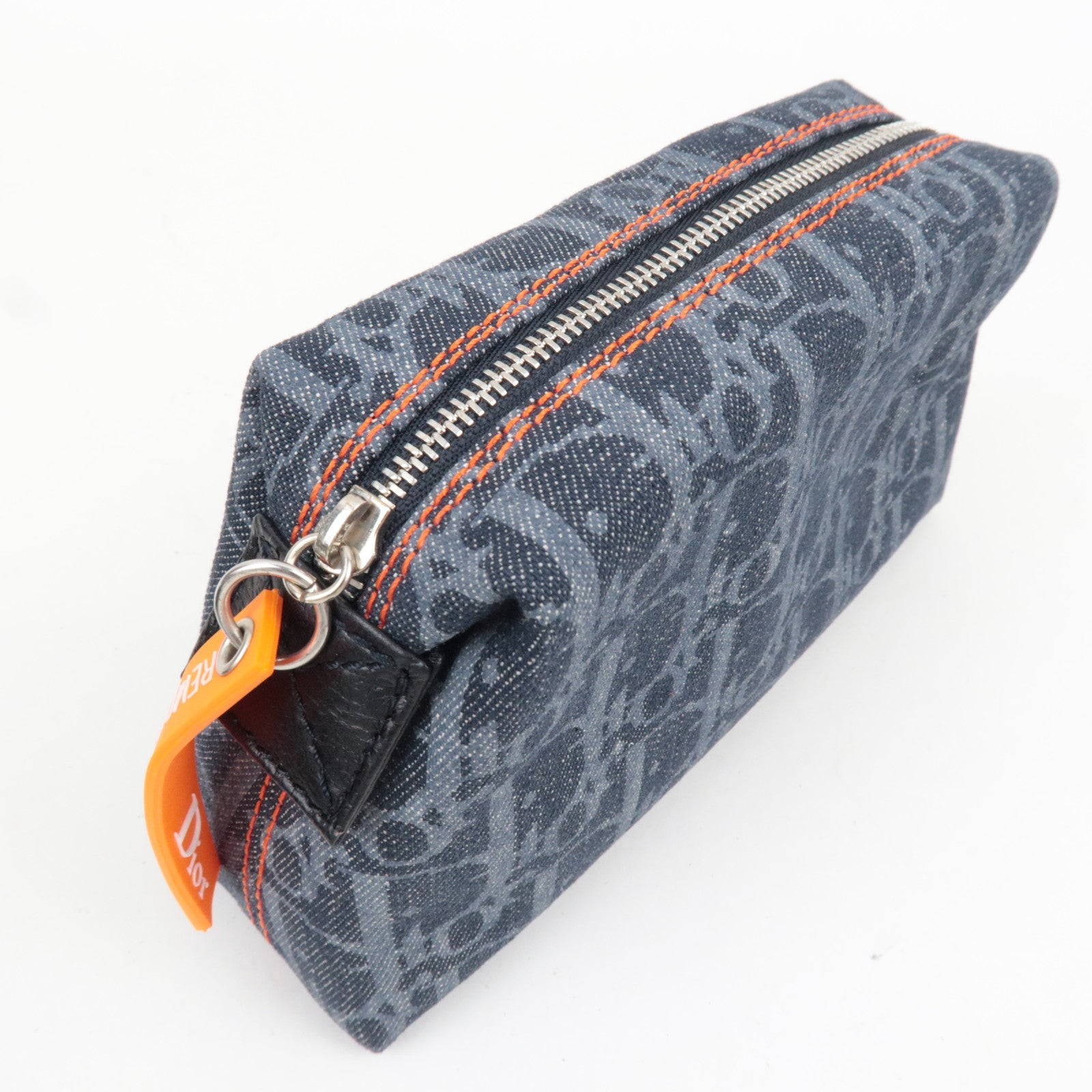 Christian Dior Trotter Flight Cosmetic Pouch Denim Navy