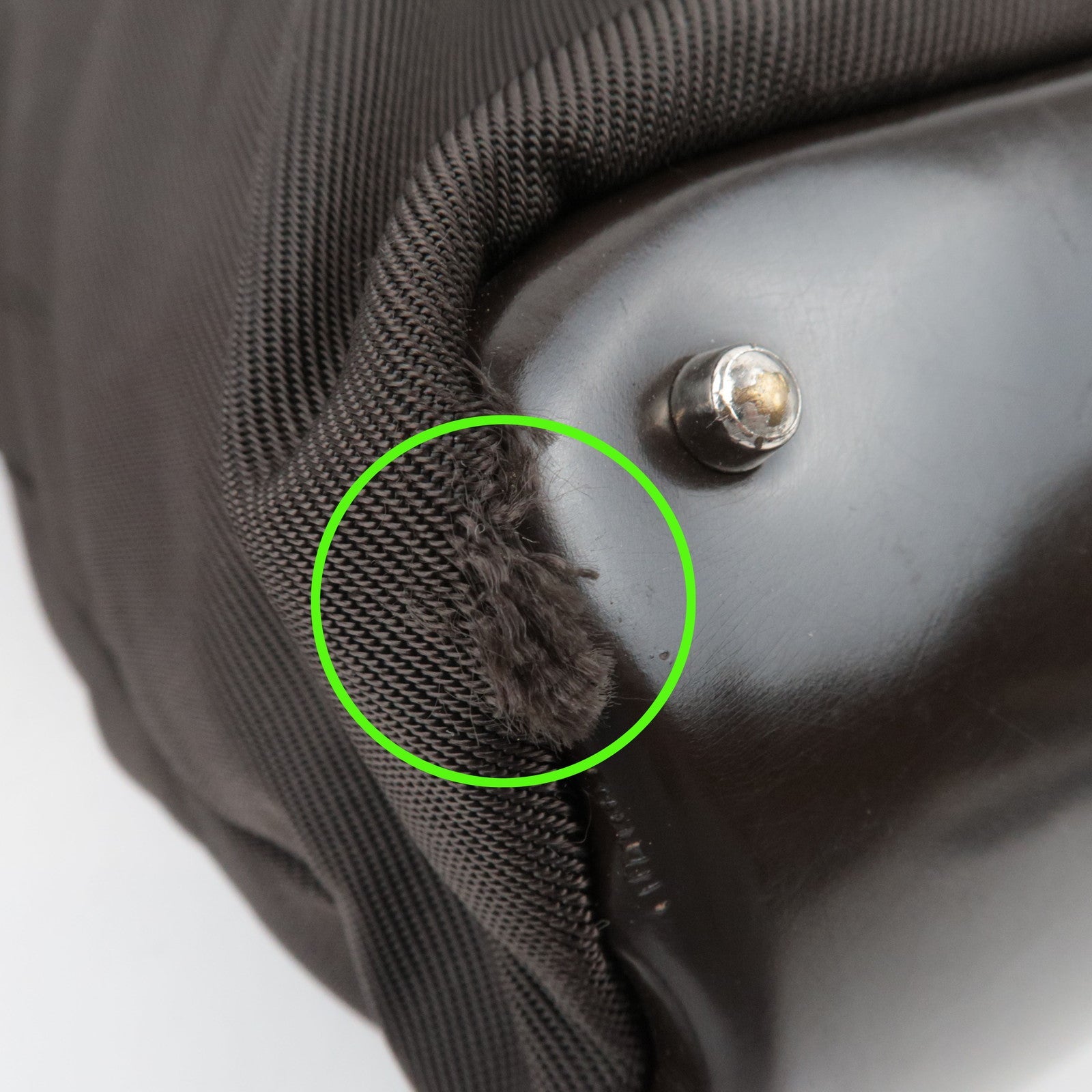 GUCCI Bamboo Nylon Canvas Patent Handbag Brown 002.2854.0412.5