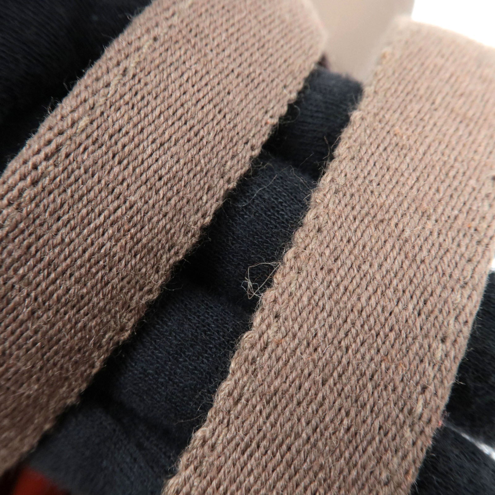 HERMES Valparaiso Long PM Toile Chevron Leather Handbag □J Stamp (2006) Etoupe *Dust bag, Pouch