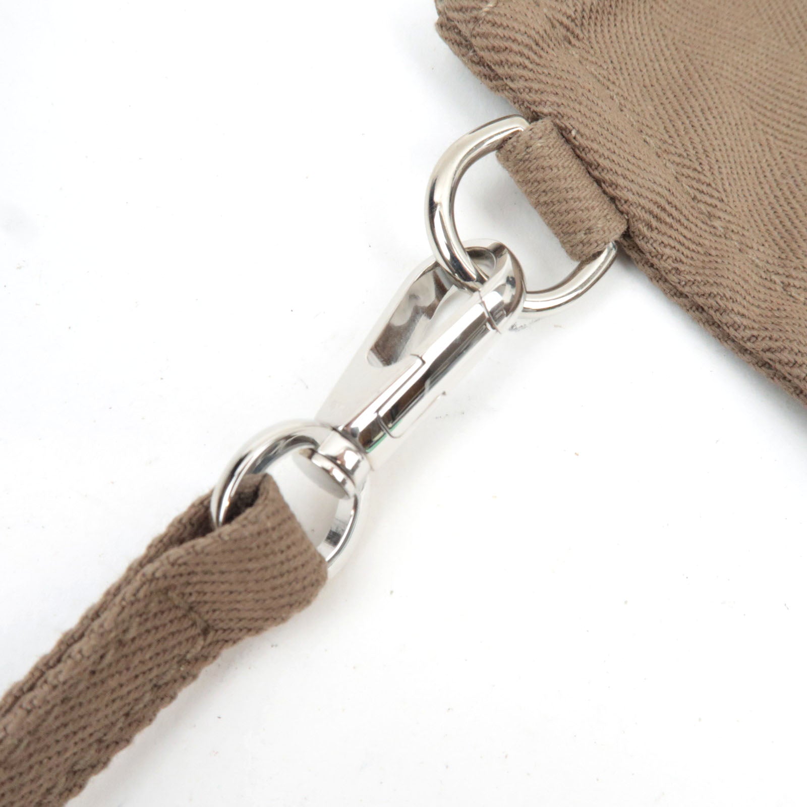 HERMES Valparaiso Long PM Toile Chevron Leather Handbag □J Stamp (2006) Etoupe *Dust bag, Pouch