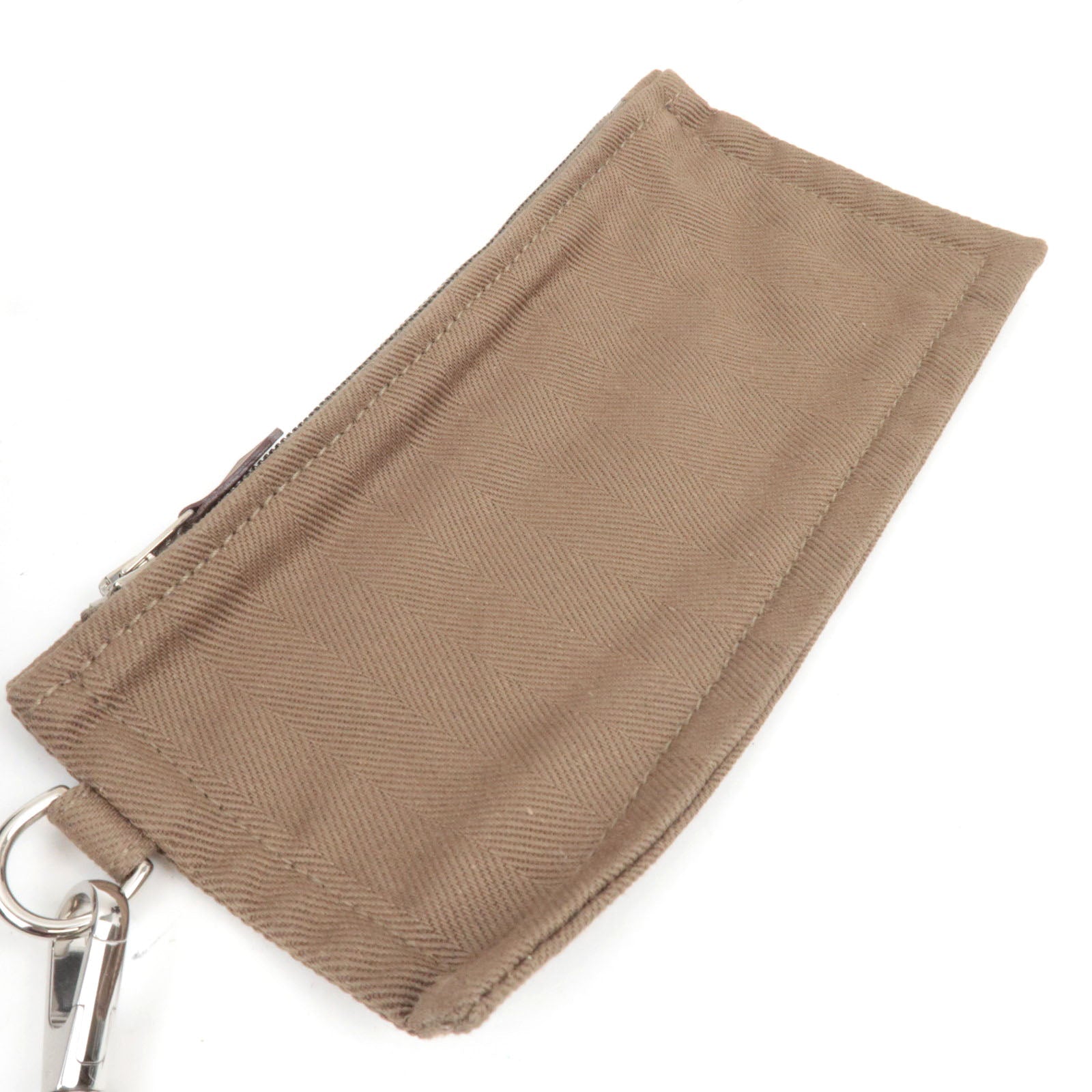 HERMES Valparaiso Long PM Toile Chevron Leather Handbag □J Stamp (2006) Etoupe *Dust bag, Pouch