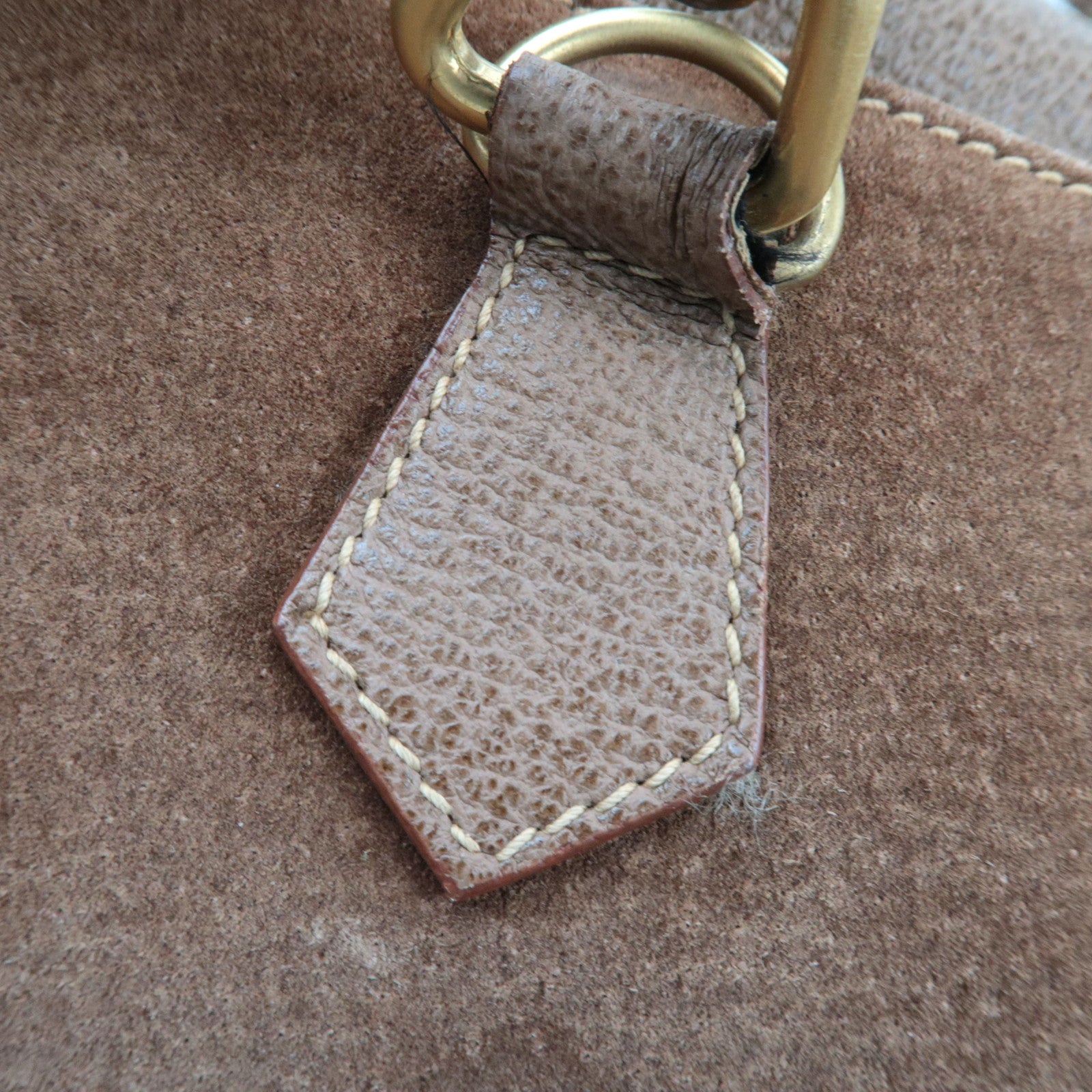 GUCCI Bamboo Suede Leather Handbag Brown 002.2855.0322.0