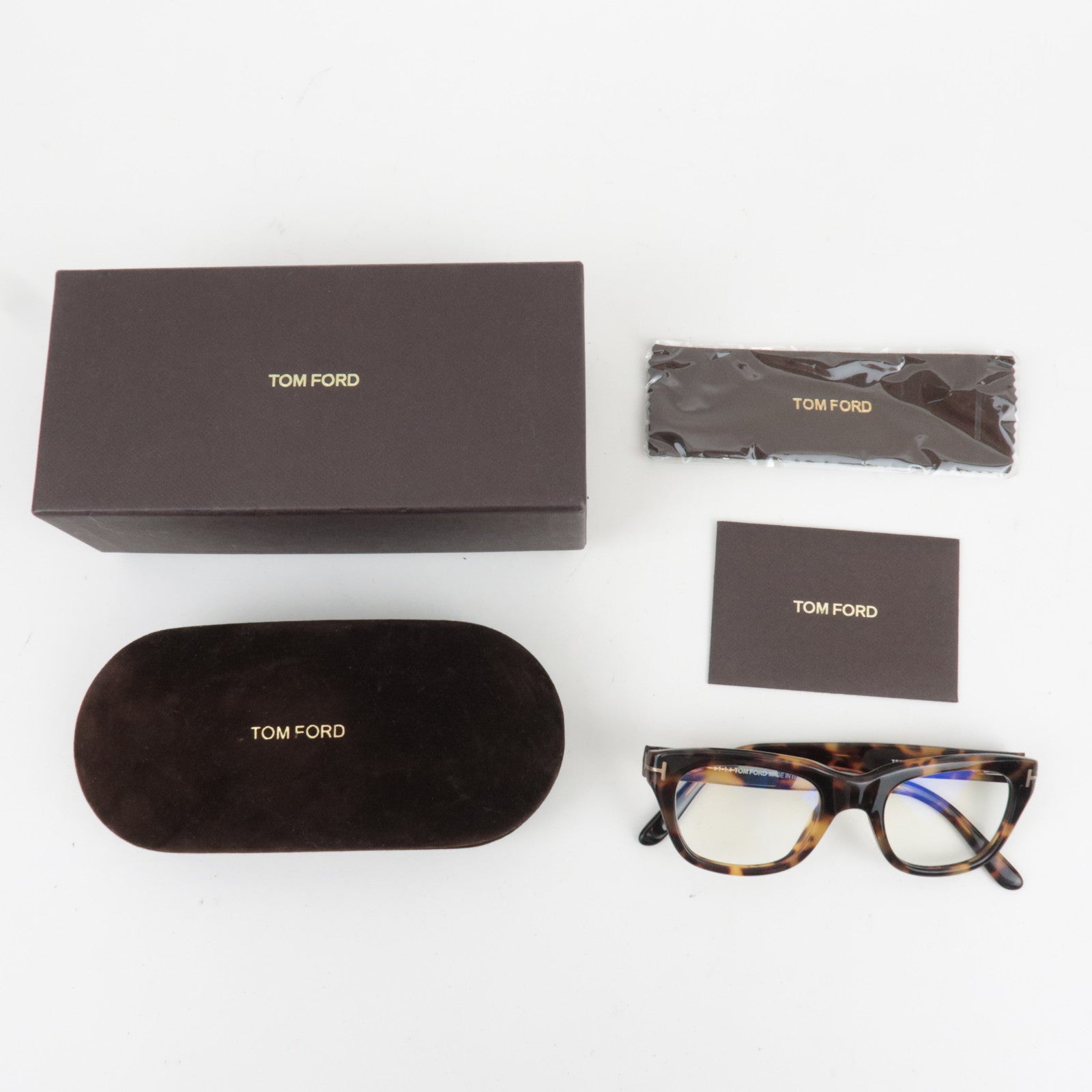 TOM FORD Sunglasses Tf5178 055 50□21 145 Tortoiseshell *Box, Case, Cloths