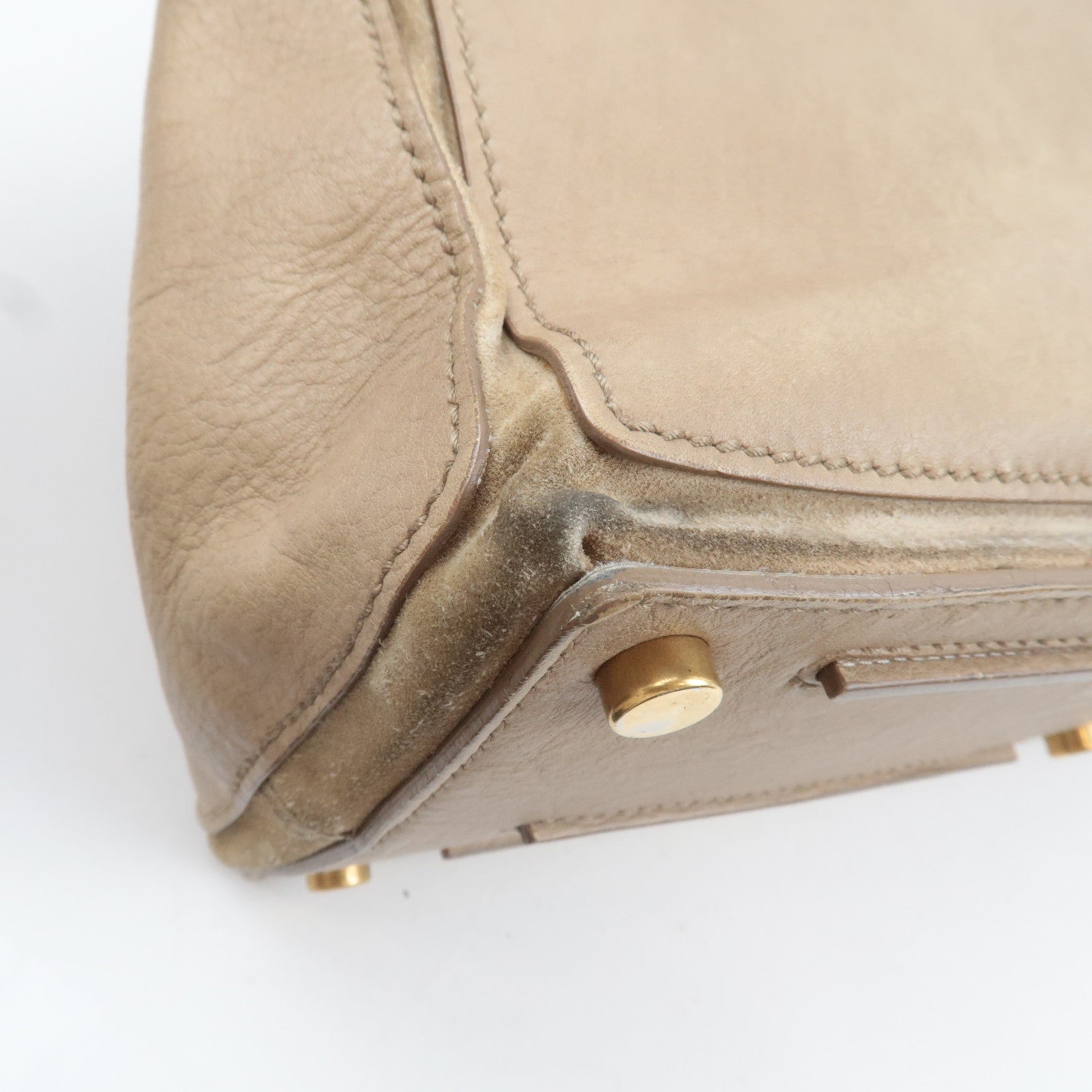 SAINT LAURENT YSL Muse Two Leather Suede Handbag Beige 197149