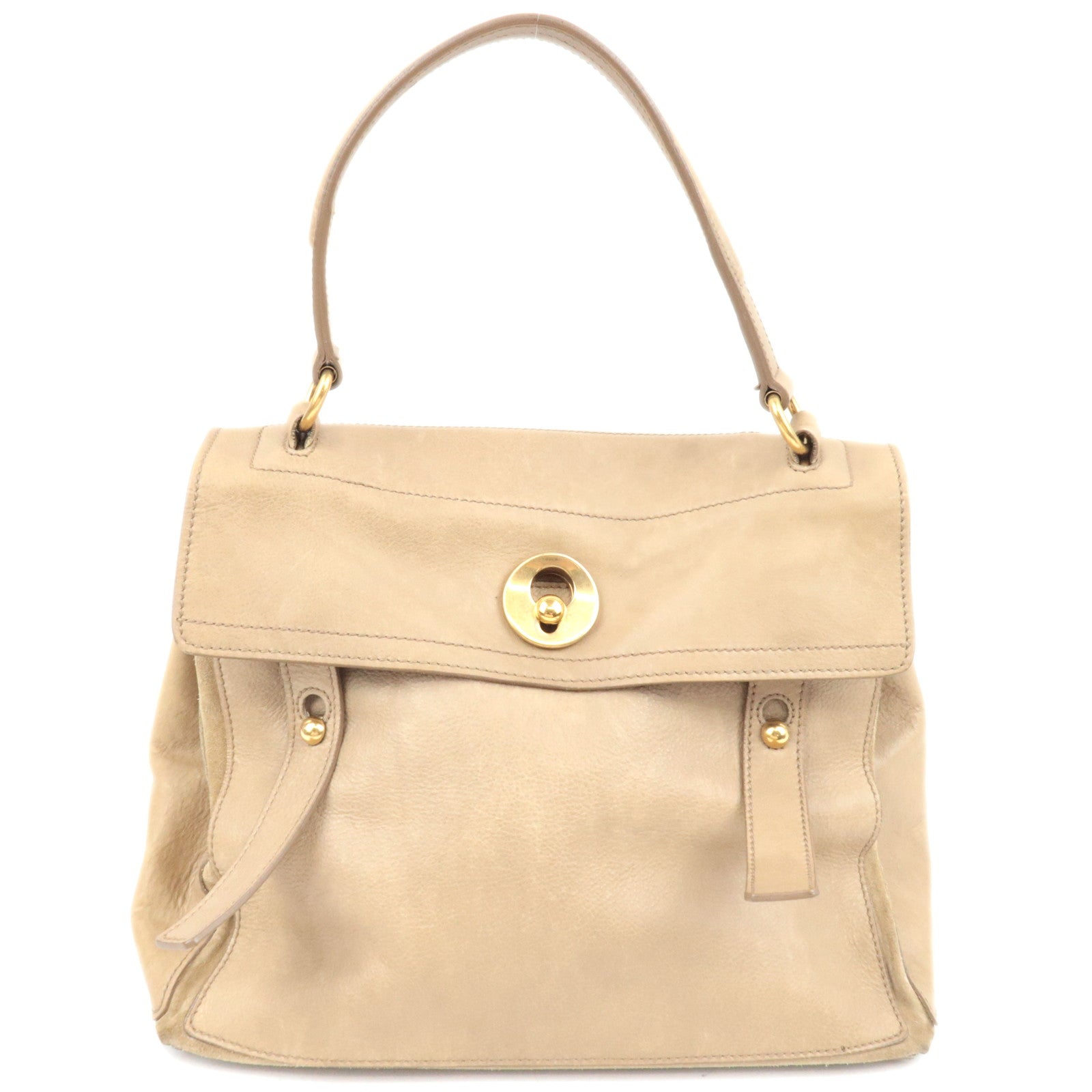 SAINT LAURENT YSL Muse Two Leather Suede Handbag Beige 19714984237