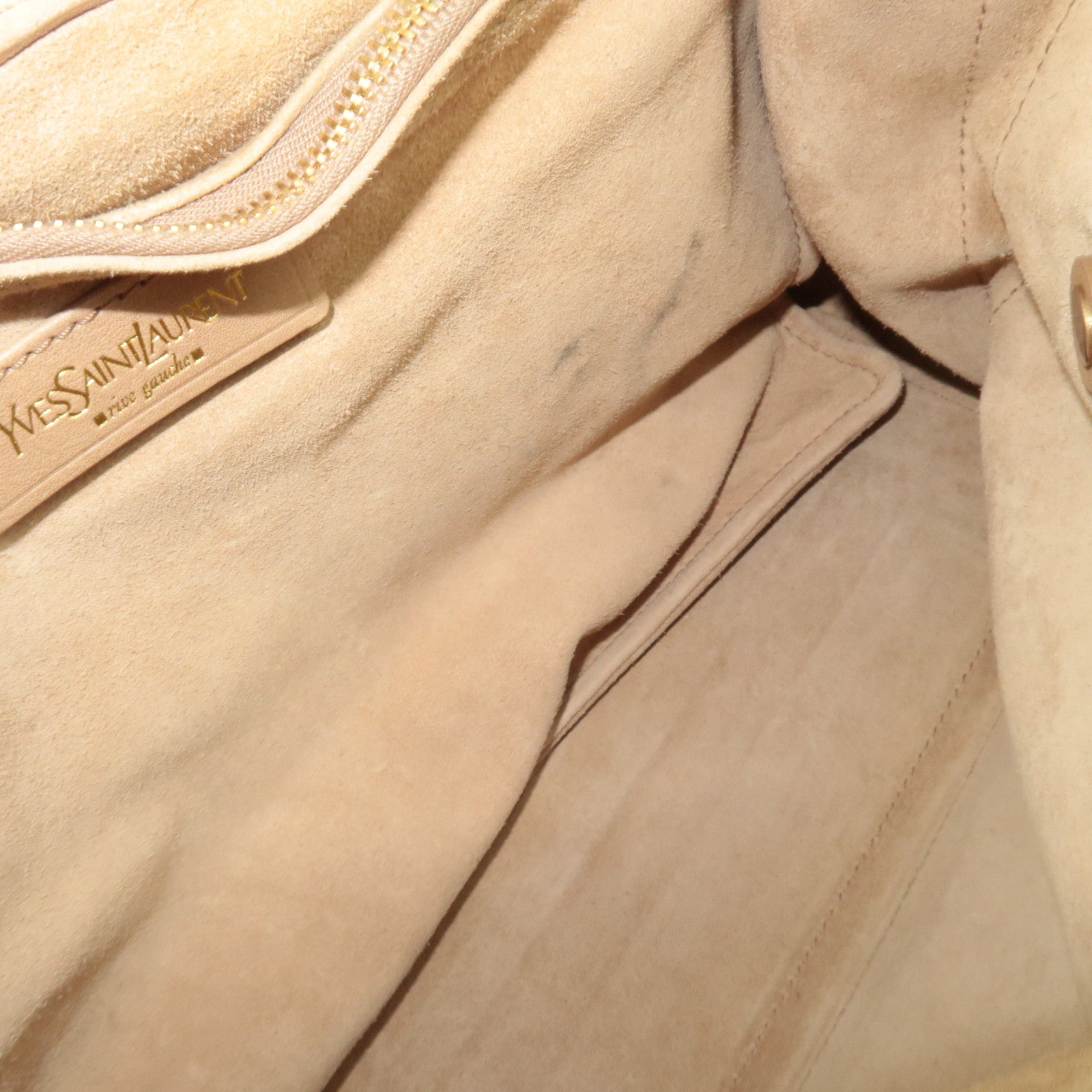 SAINT LAURENT YSL Muse Two Leather Suede Handbag Beige 197149