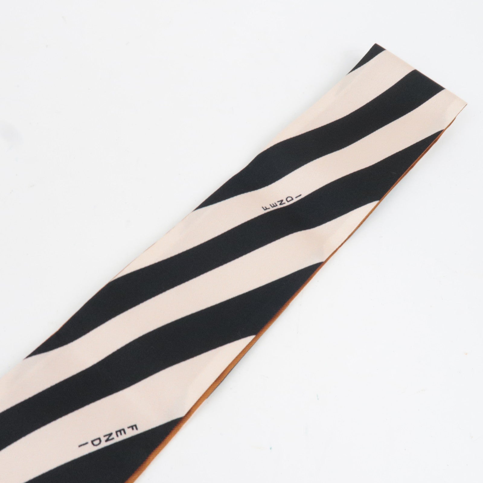 FENDI Wrappy Bandeau Stripe Scarf 100% Silk Pink Black Brown *Box