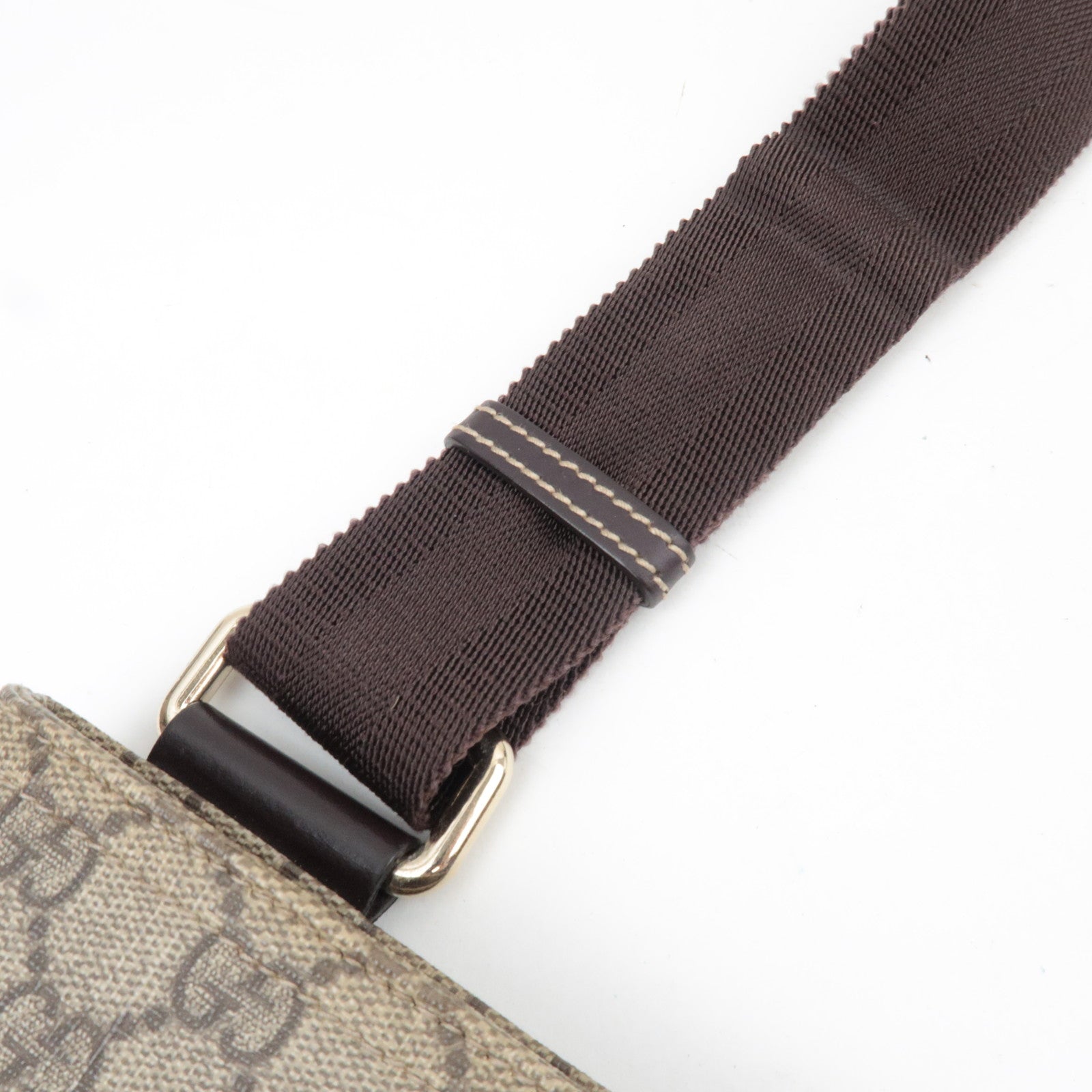 GUCCI Shoulder Bag GG Supreme Leather Beige Brown 201446