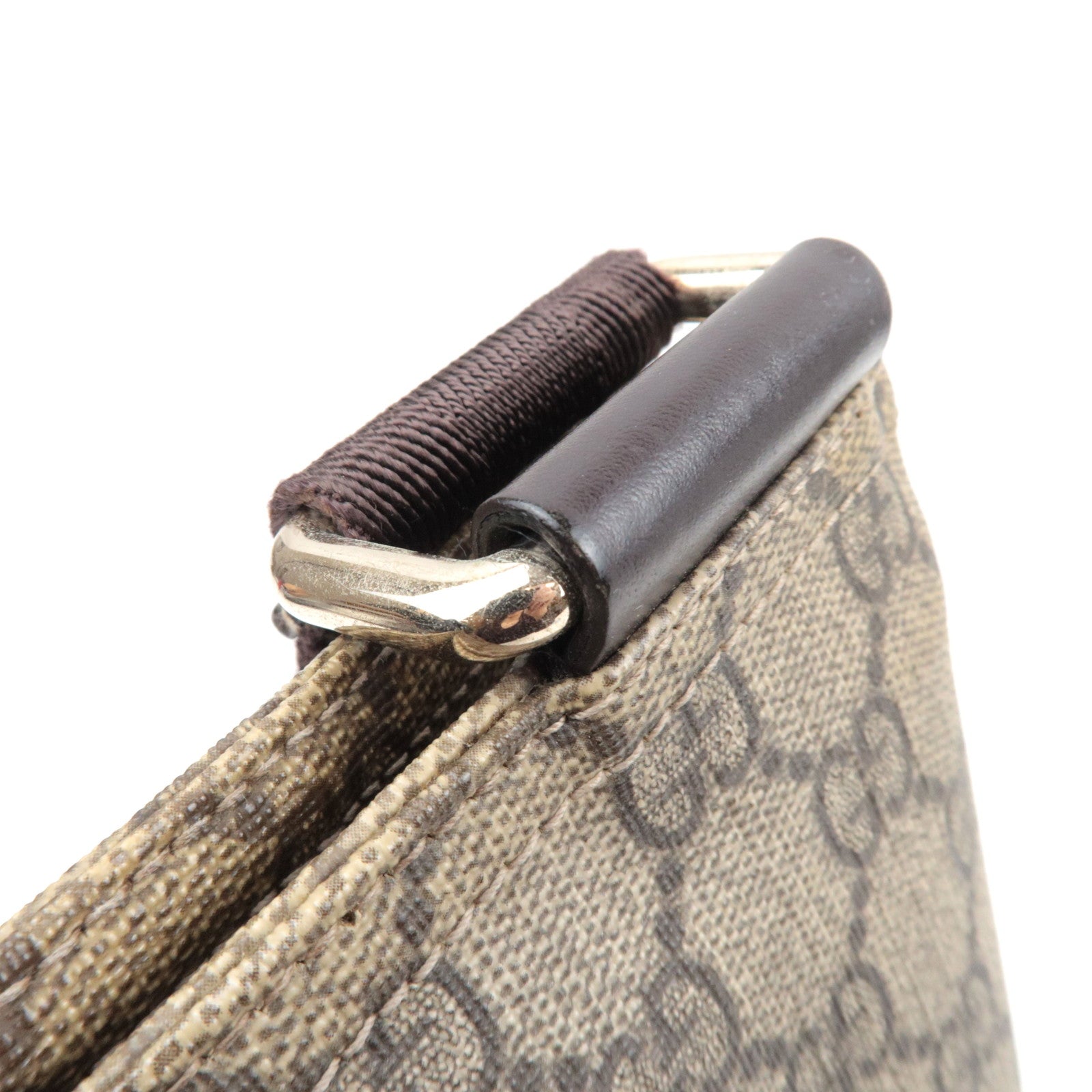 GUCCI Shoulder Bag GG Supreme Leather Beige Brown 201446