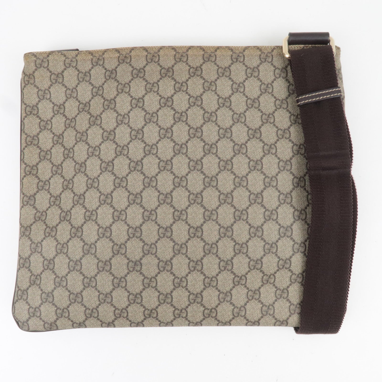 GUCCI Shoulder Bag GG Supreme Leather Beige Brown 201446