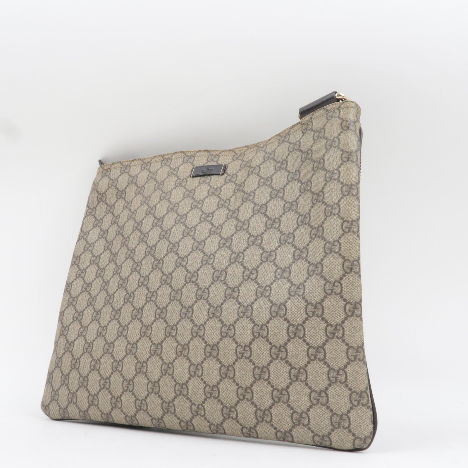 GUCCI Shoulder Bag GG Supreme Leather Beige Brown 201446