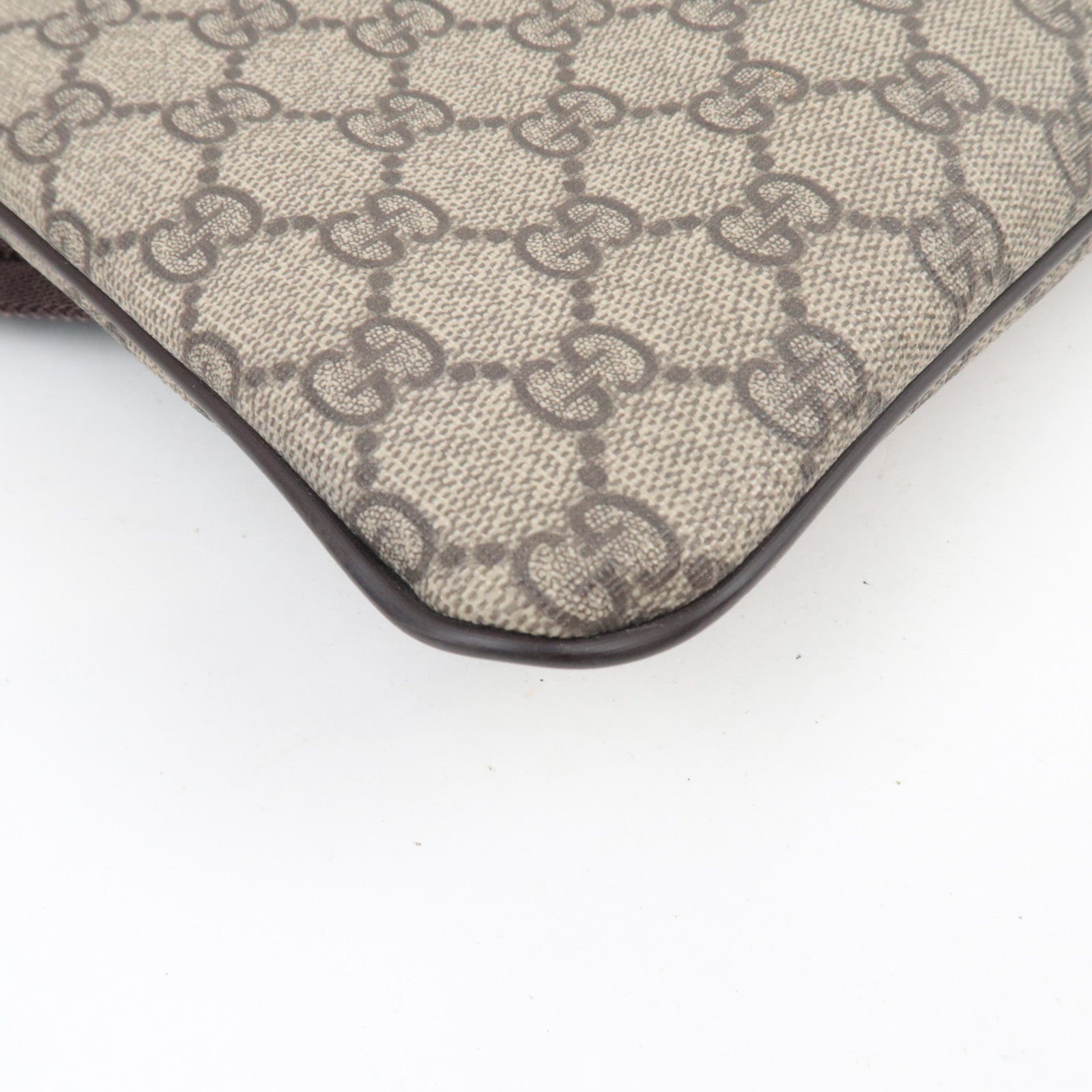 GUCCI Shoulder Bag GG Supreme Leather Beige Brown 201446