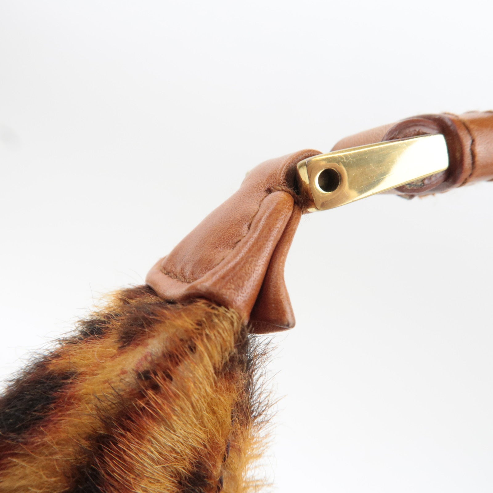 Christian Dior Pony Hoir Leopard Street Chic Shoulder Bag Leather Brown