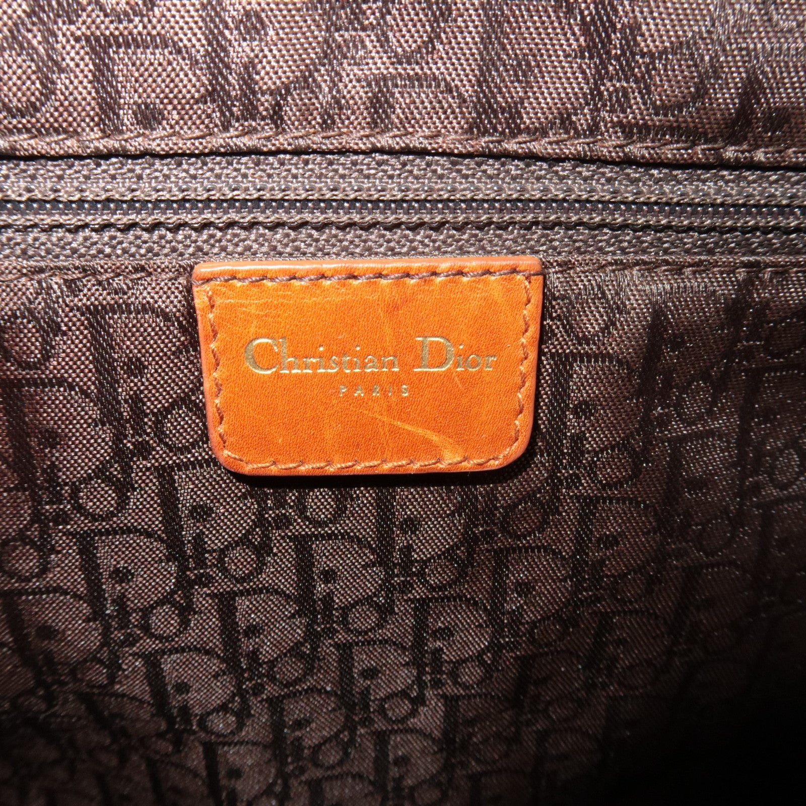 Christian Dior Pony Hoir Leopard Street Chic Shoulder Bag Leather Brown