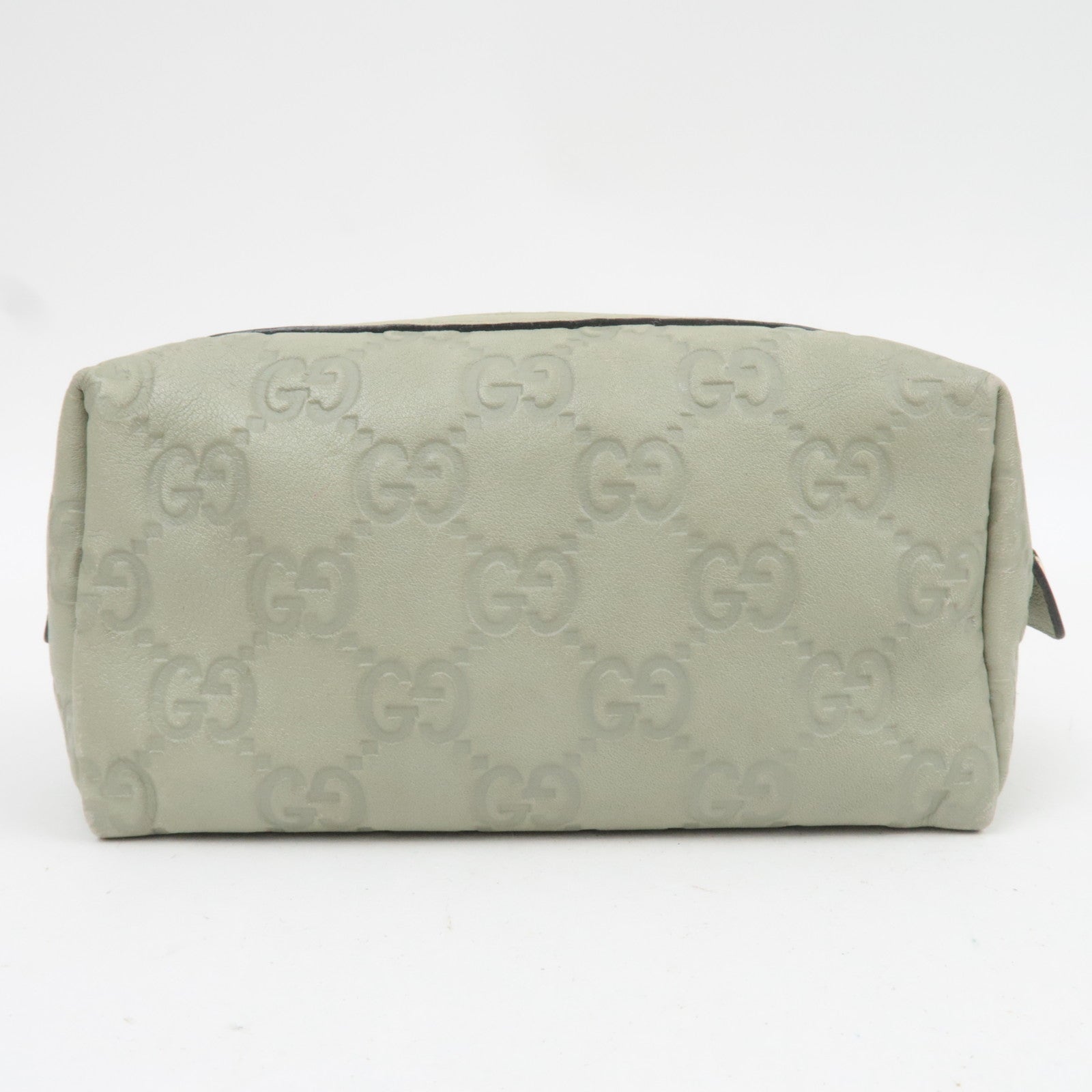 GUCCI Guccissima Leather Cosmetic Pouch Light Green 153228