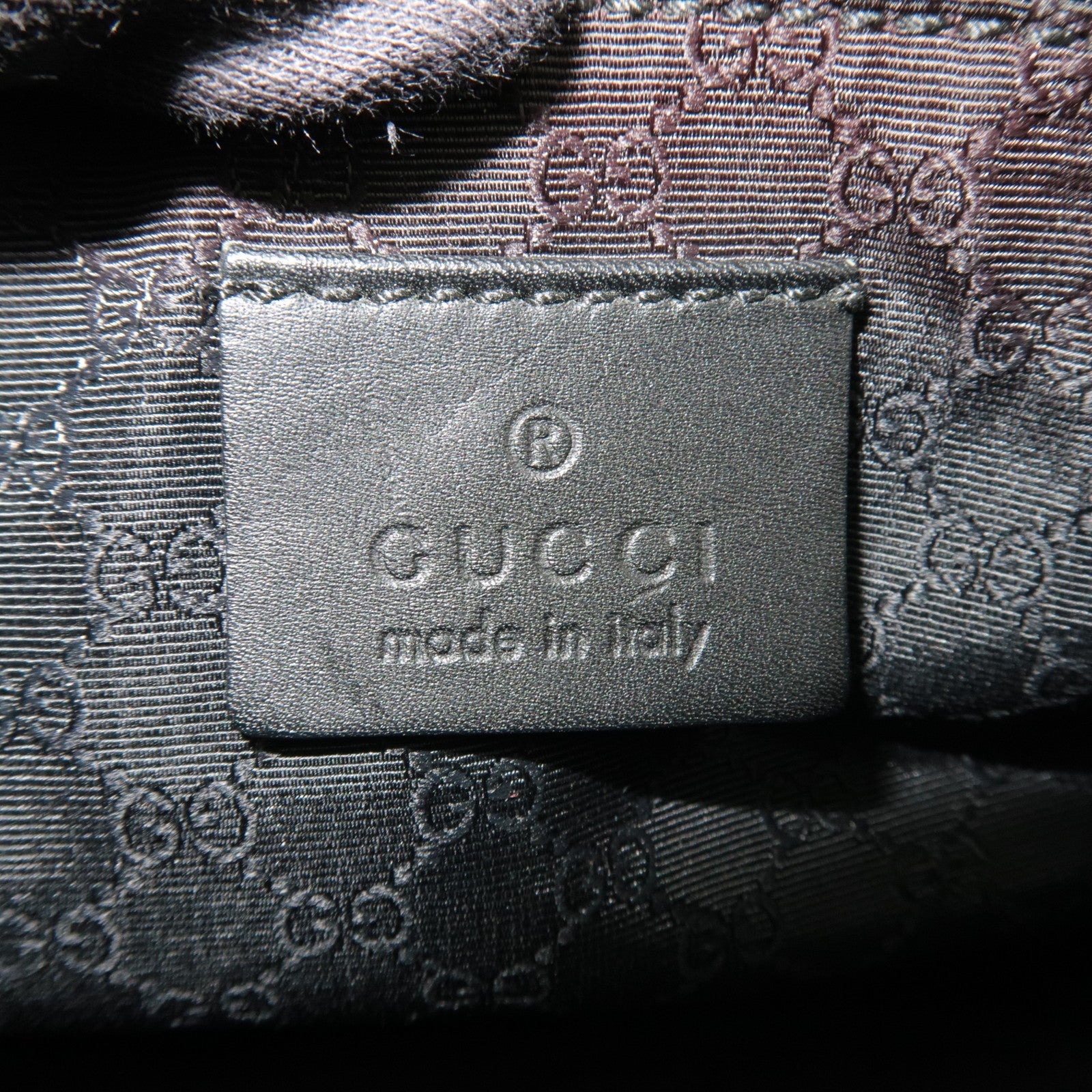 GUCCI Sherry Denim Leather Mini Handbag Black 92820