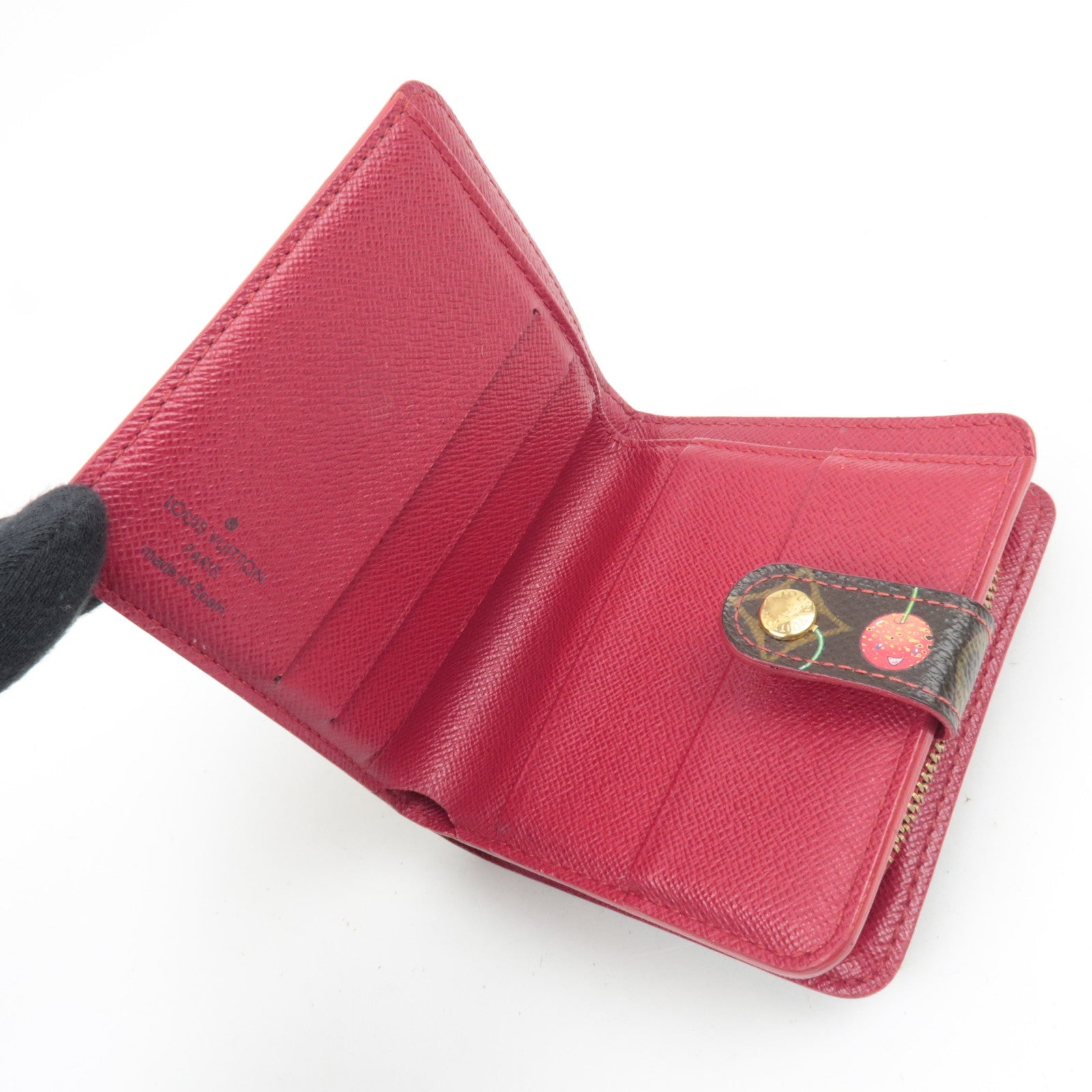 Louis Vuitton Monogram Cherry Compact Zip Wallet M95005 CA0035