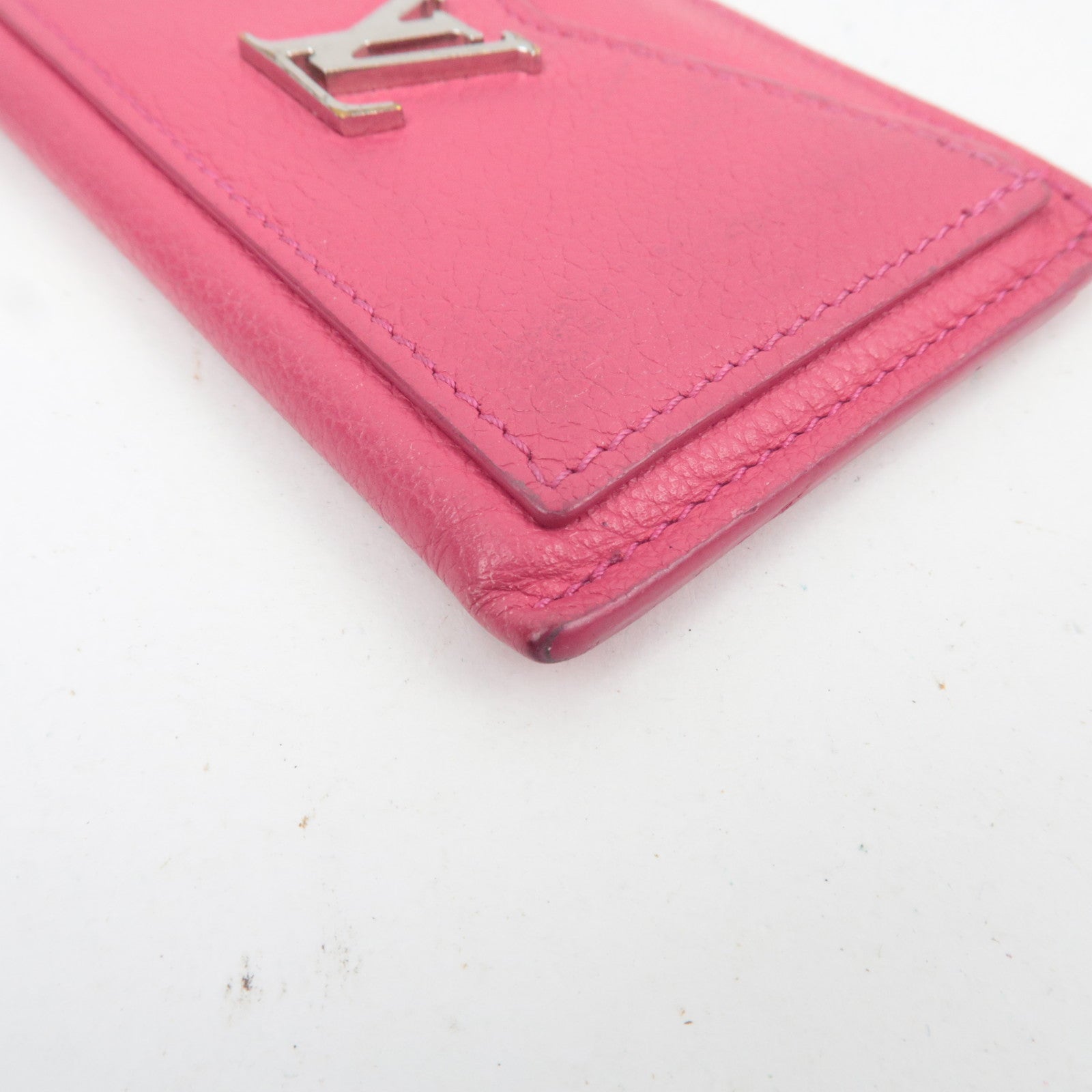 Louis Vuitton Porte Carte Lockme Card Case Leather Hot Pink M68555 SP4179