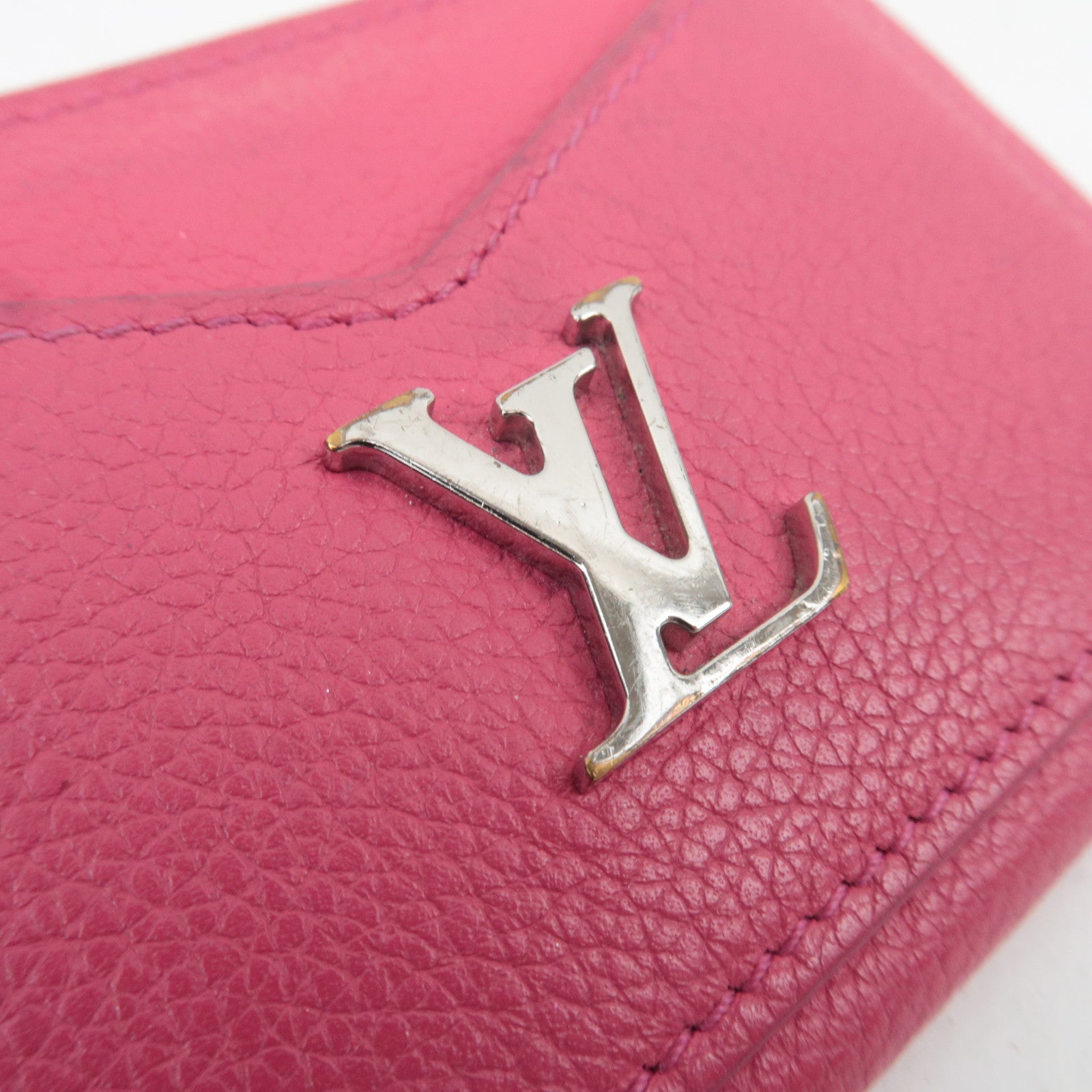 Louis Vuitton Porte Carte Lockme Card Case Leather Hot Pink M68555 SP4179