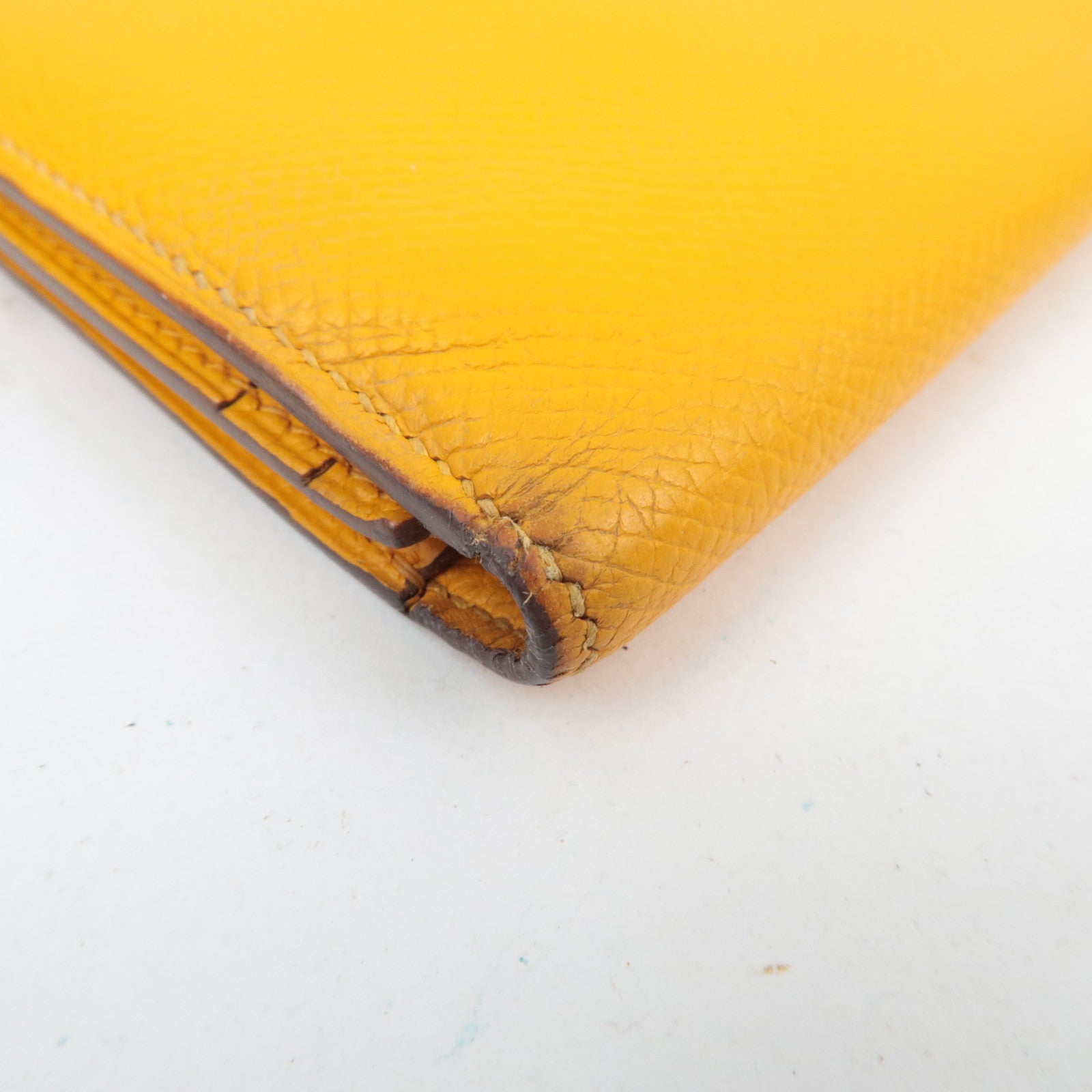 HERMES Bearn Soufflot Long Wallet □Q Stamp(2013) Veau Epsom Orange Silver HDW