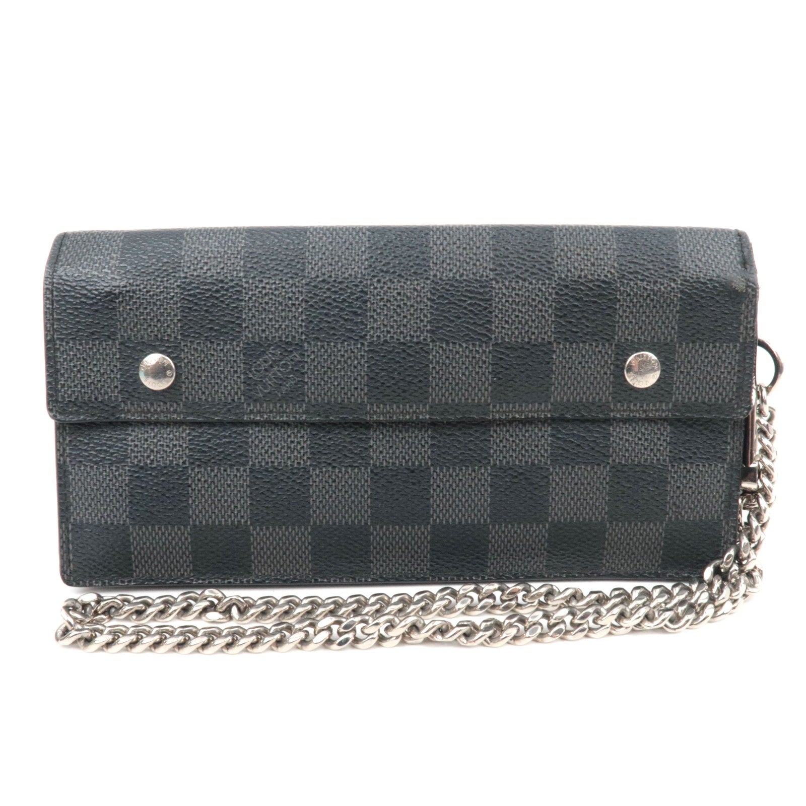 Louis Vuitton Damier Graphite Portefeuille Accordion Long Wallet N60023 TN4150 *Chain84418